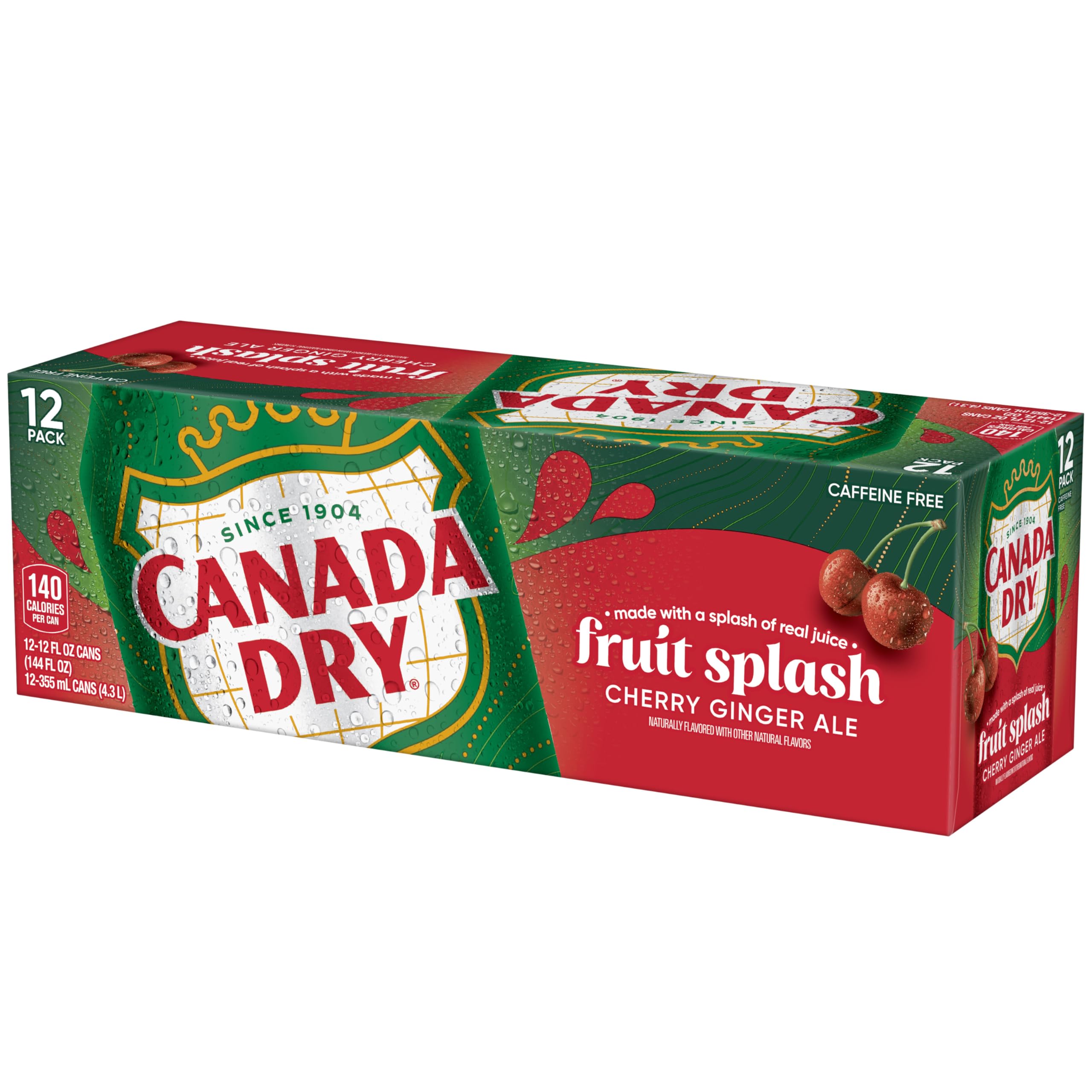 [12 Cans] Canada Dry Cherry Gingerale Fruit Splash 12oz