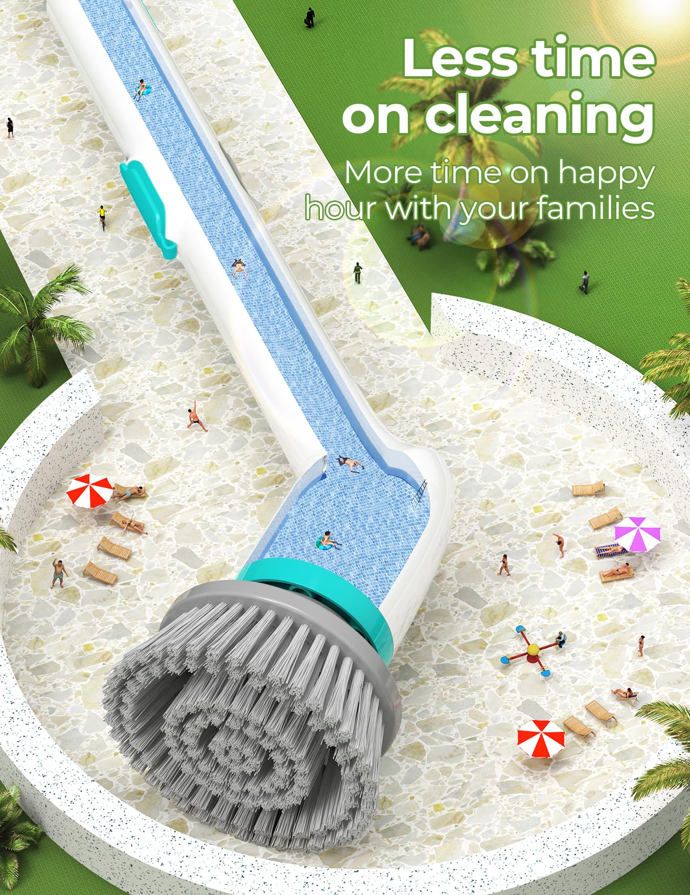 Electric Spin Scrubber, IPX7 Waterproof Bathroom Cleaner Brush