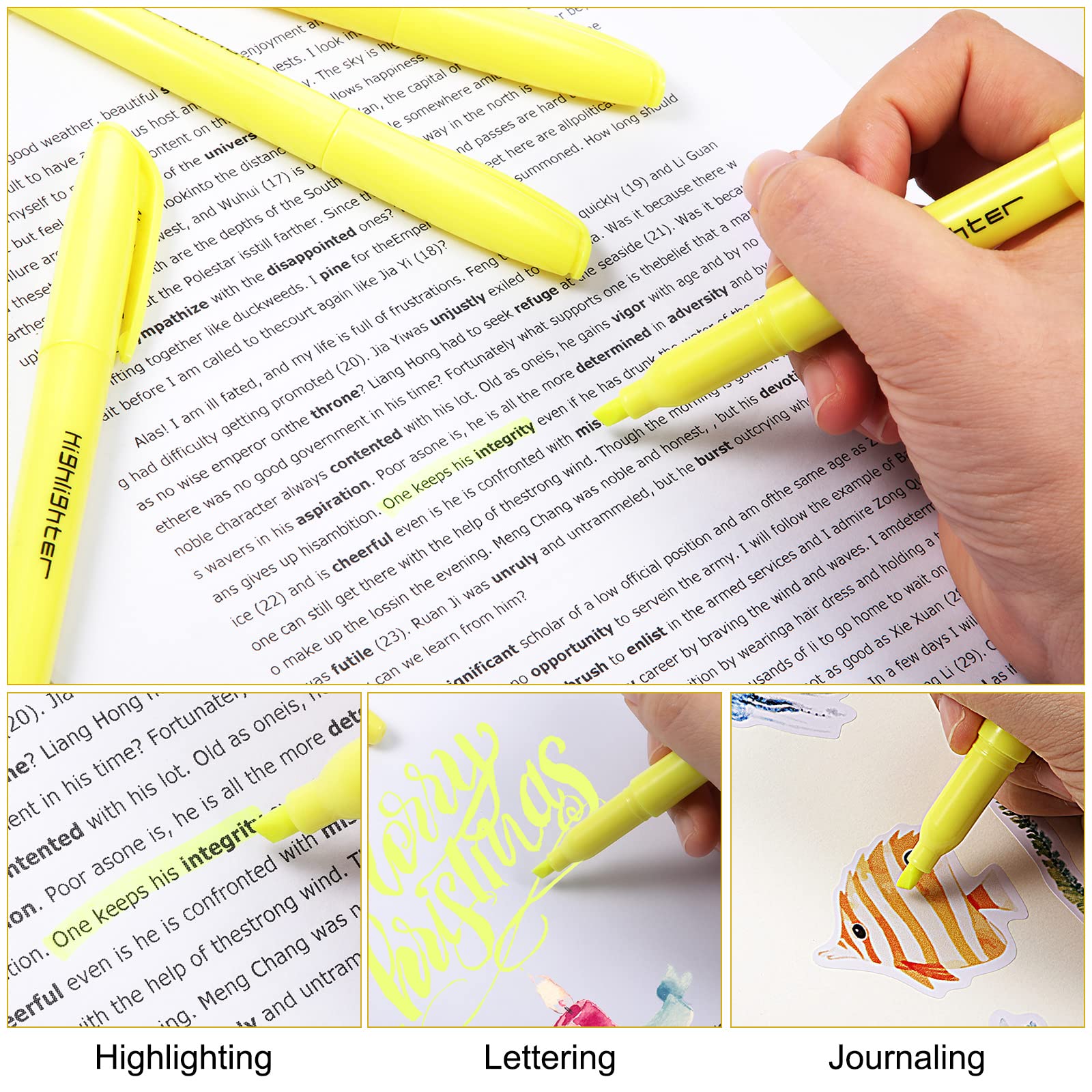 180 Pcs Highlighter Markers Bulk, Chisel Tip (Yellow)