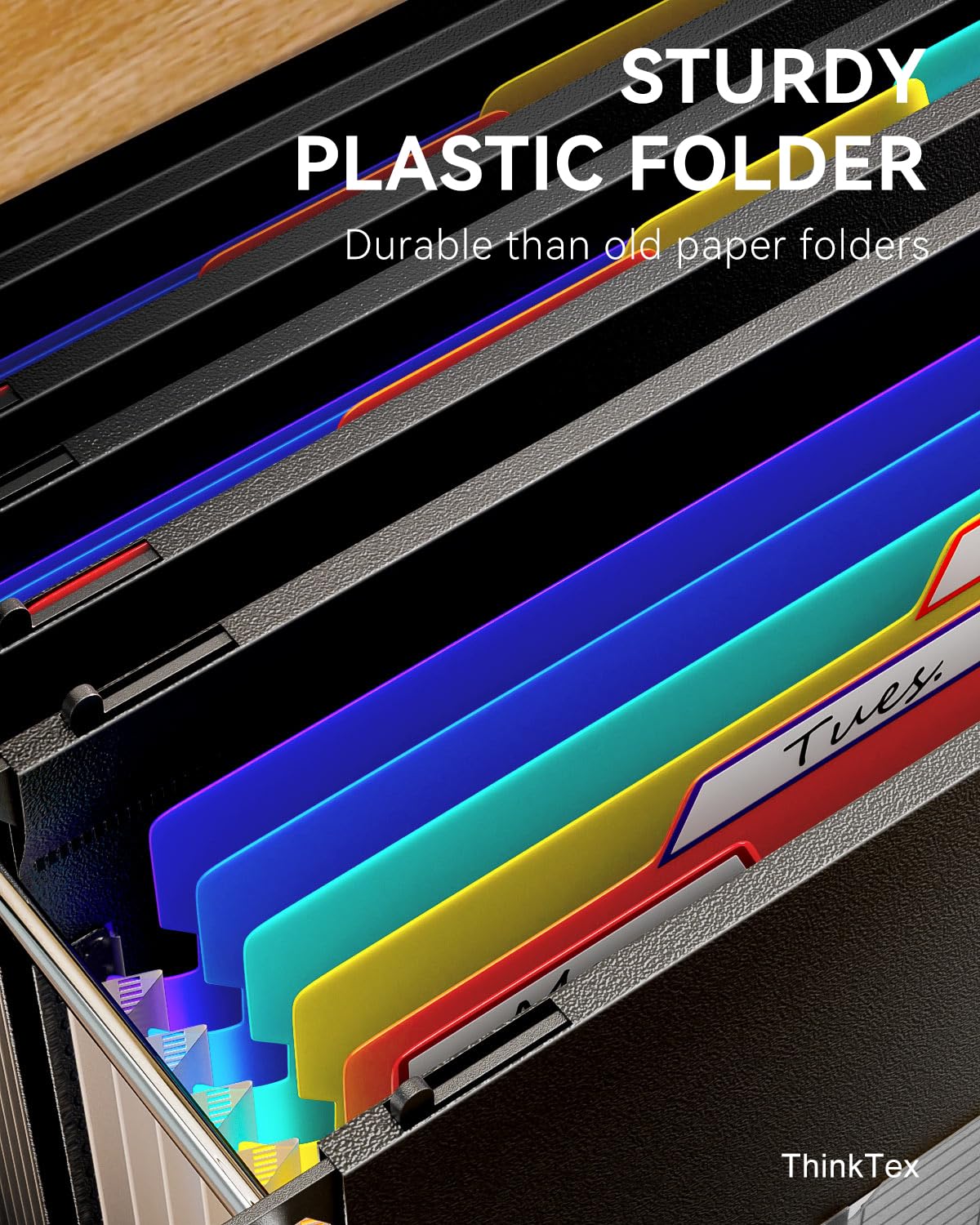 Plastic Expanding Hanging File Folders, 7 Innovative 1.2", Large Capacity - Letter / Legal size