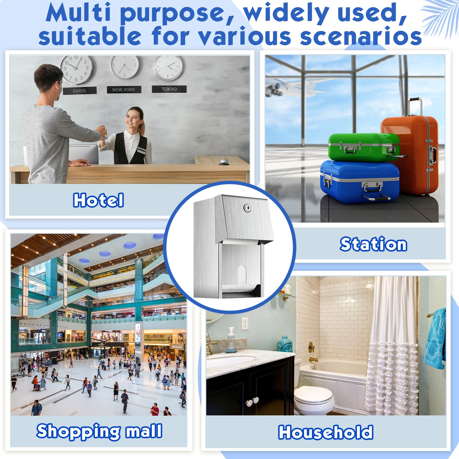 Dual Rolls Commercial Toilet Paper Dispenser Toilet Paper Container