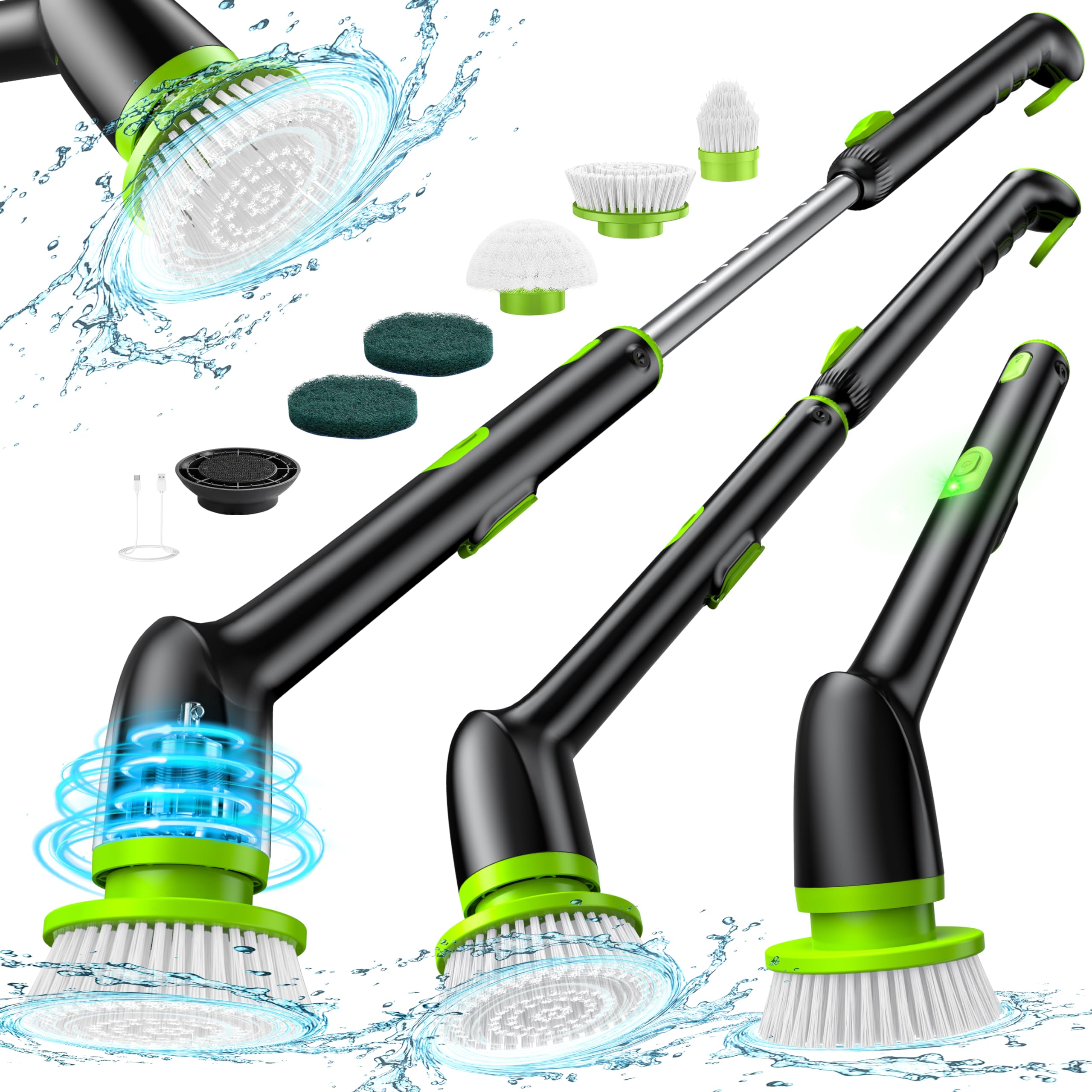 Electric Spin Scrubber, IPX7 Waterproof Bathroom Cleaner Brush