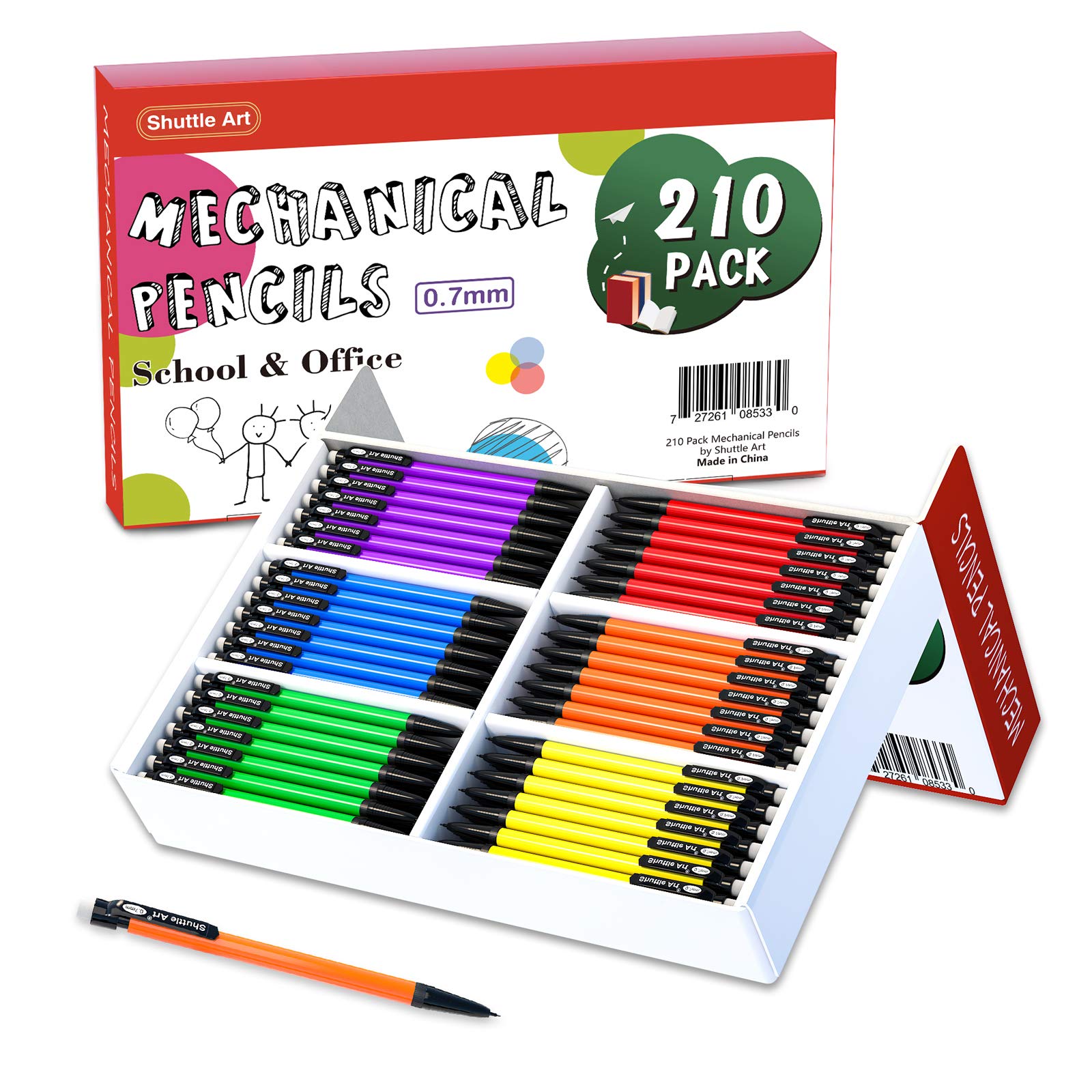 Shuttle Art Mechanical Pencils, 0.7mm Medium Point, HB #2 Lead - 84 Pack / 210 Pack Bulk