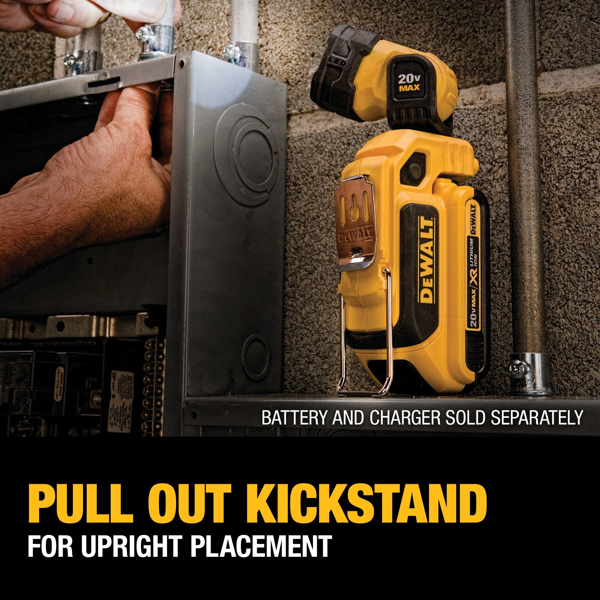 DEWALT 20V MAX LED Work Light, Magnetic, Freestanding and Clip-On, Bare Tool Only (DCL044)