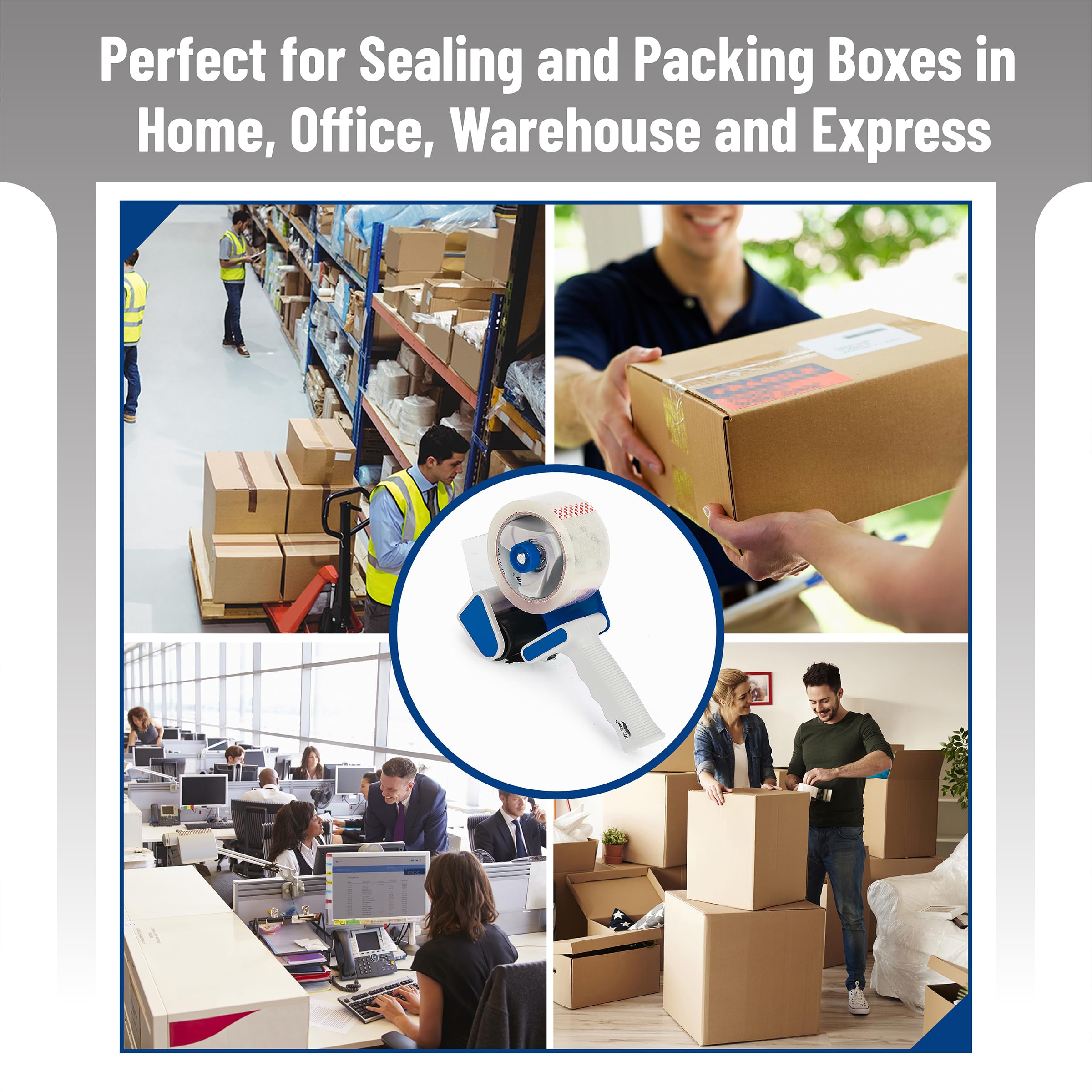 Packing Tape Dispenser Gun, Tape Gun with a 2 Inch Roll of Tape