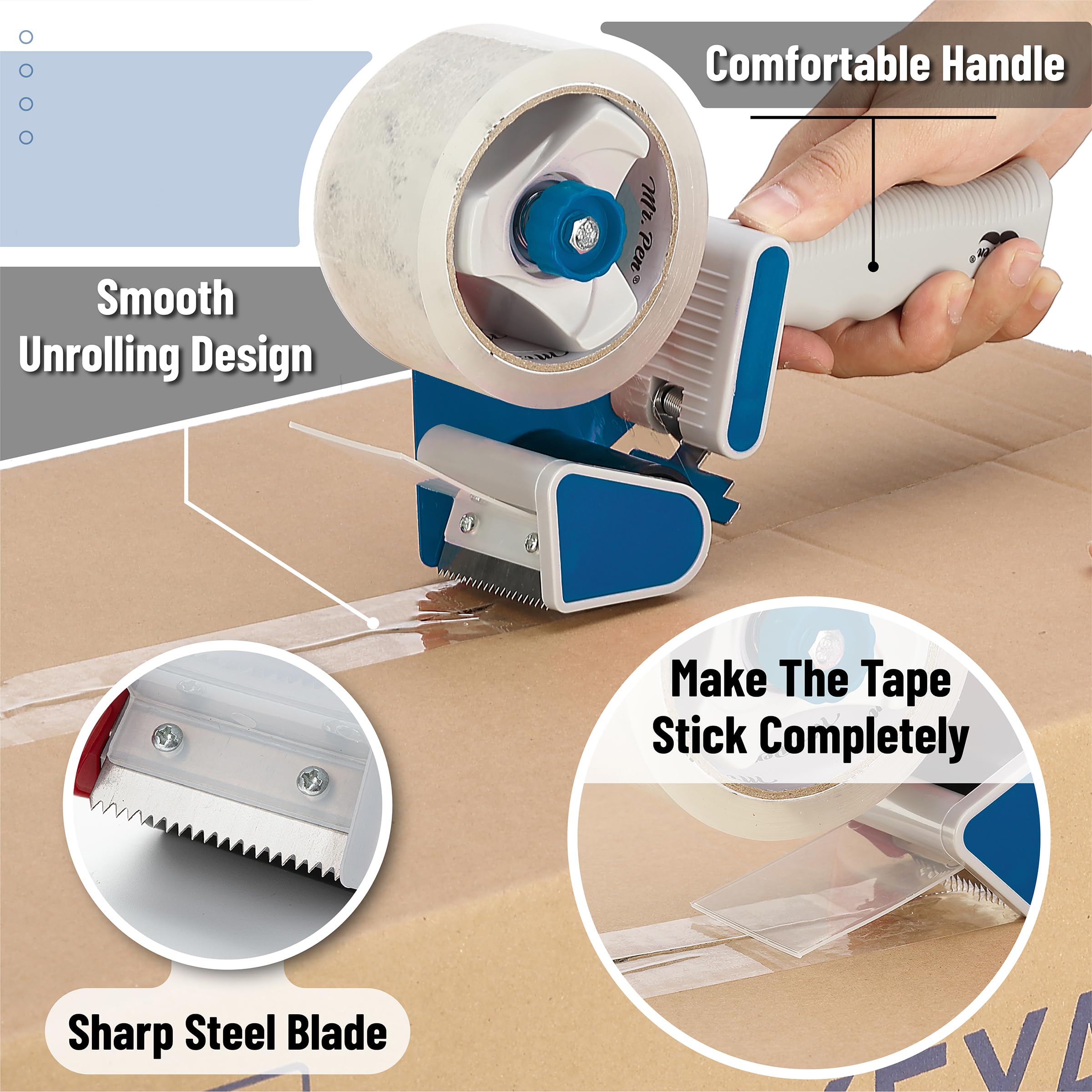 Packing Tape Dispenser Gun, Tape Gun with a 2 Inch Roll of Tape