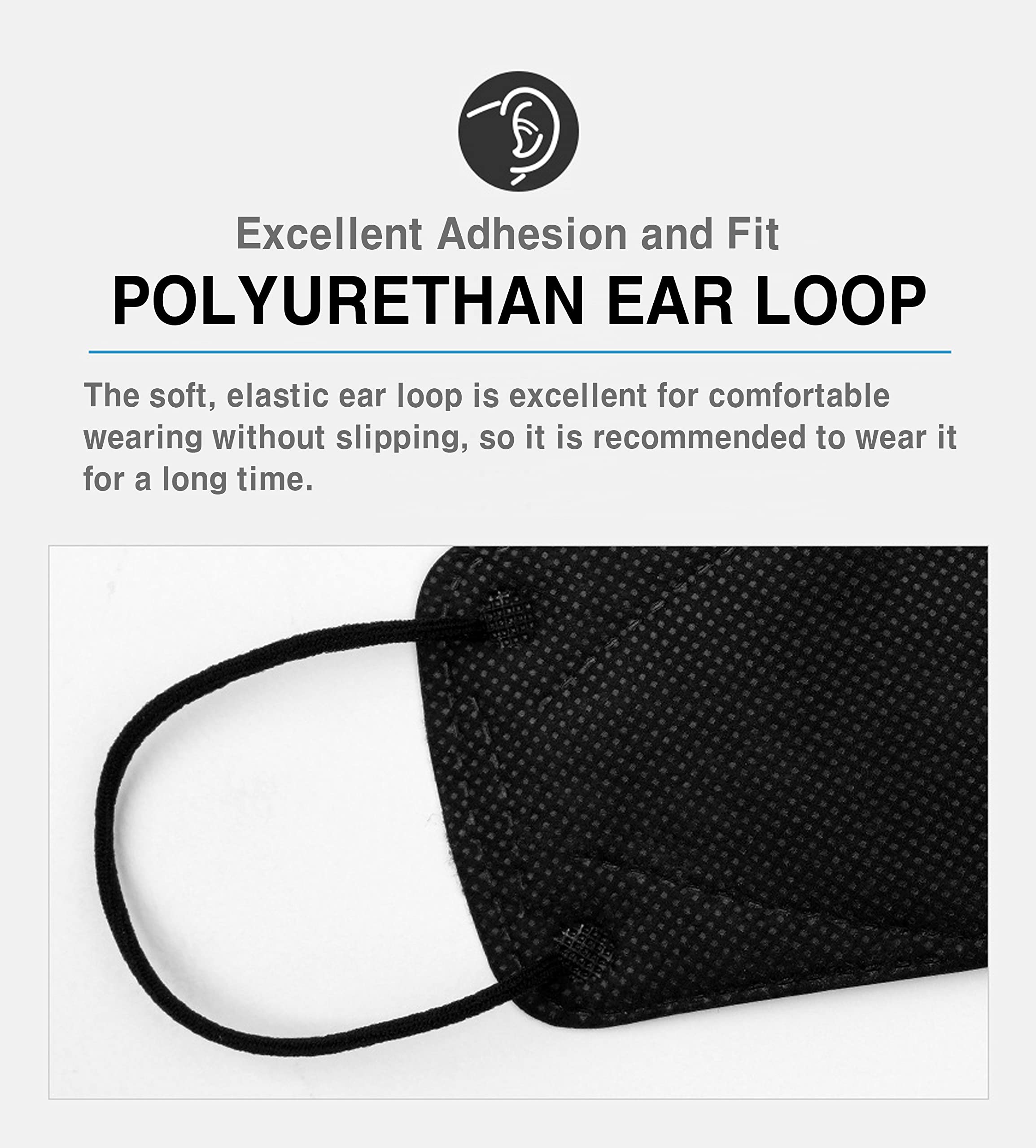 [25 Packs] Made in KOREA Premium KF94 Micro Dust Protection, Individually Packaged Black Face Mask, Large