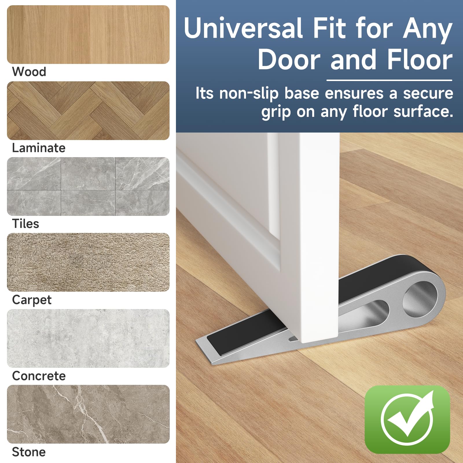 Door Stopper, Heavy Duty Door Wedge Holder Blocker for Bottom