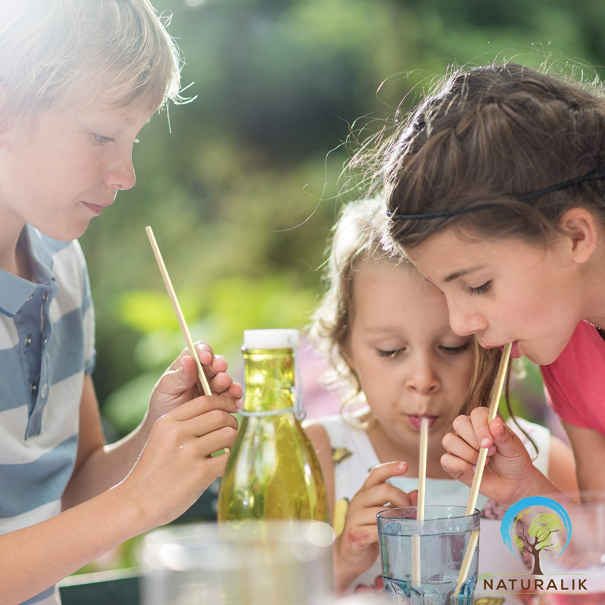 [1000 CT] Biodegradable Extra Durable Dye-Free, Eco-Friendly Brown Paper Straws