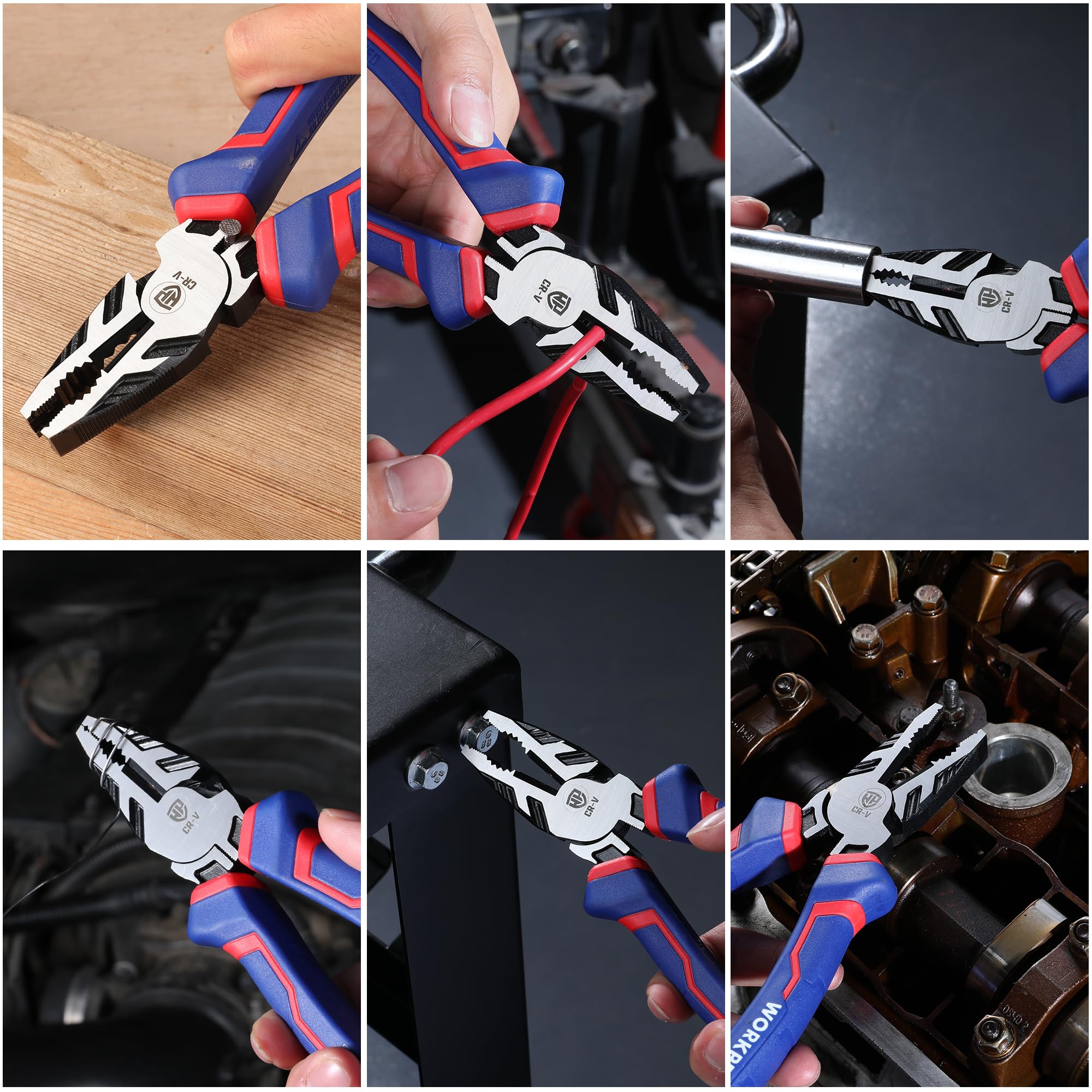 8" Linesman PRO Screw Extractor Pliers(Combination Pliers) with Unique Non-slip Jaws