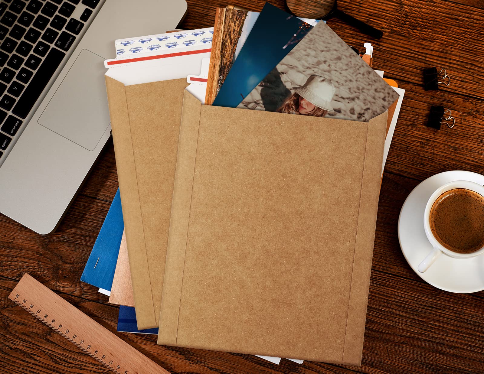 [25 Pack] 9x11.5 Self Seal Photo Document Mailers, Flat Cardboard Envelopes, 9.25 x 11.75 Inches