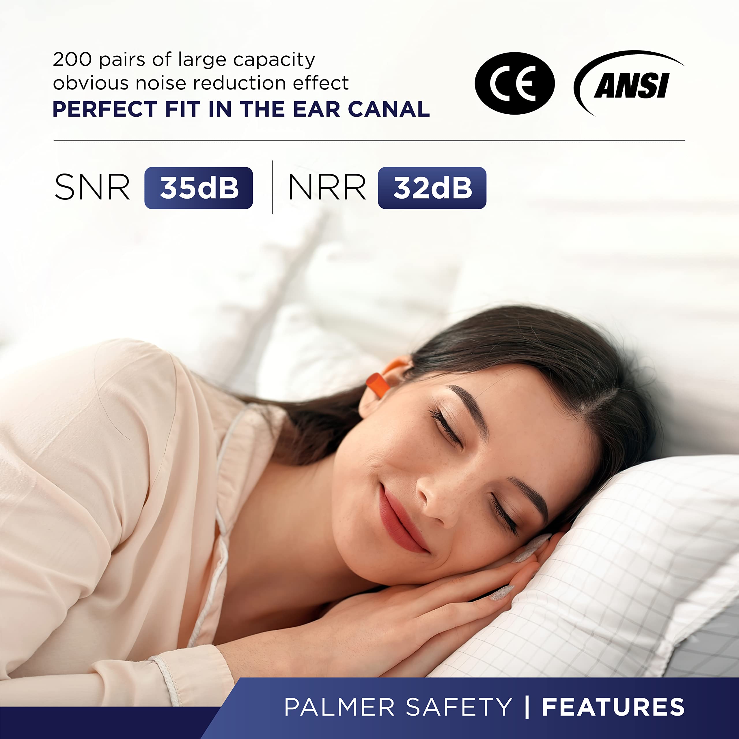 [200 Pairs] 32dB Noise Cancelling Soft Disposable Ear Plugs