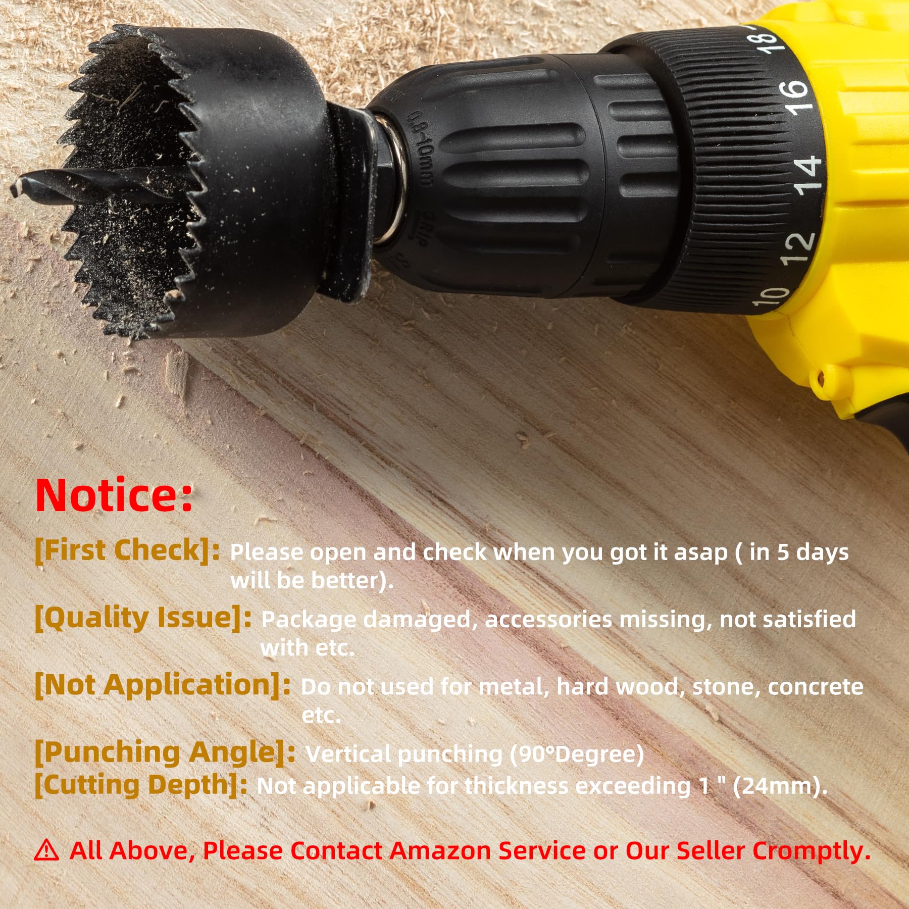 Hole Saw Set 20PCS Hole Saw Kit with 3/4"-6"(19-152mm) 13PCS Saw Blades, 2 Mandrels, 3 Drill Bits, 1 Installation Plate, 1 Hex Key