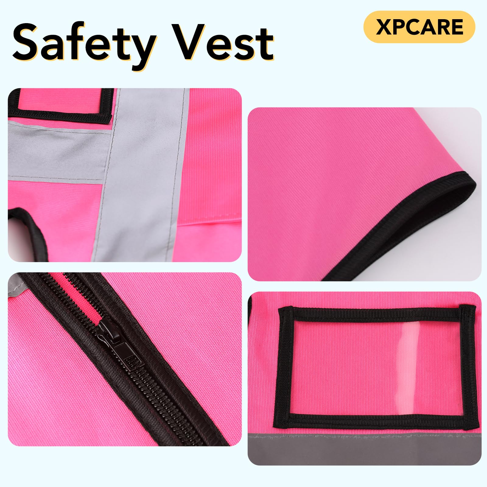 [2 Packs] Hi Vis Reflective Safety Vest with Pockets, Medium to XX Large