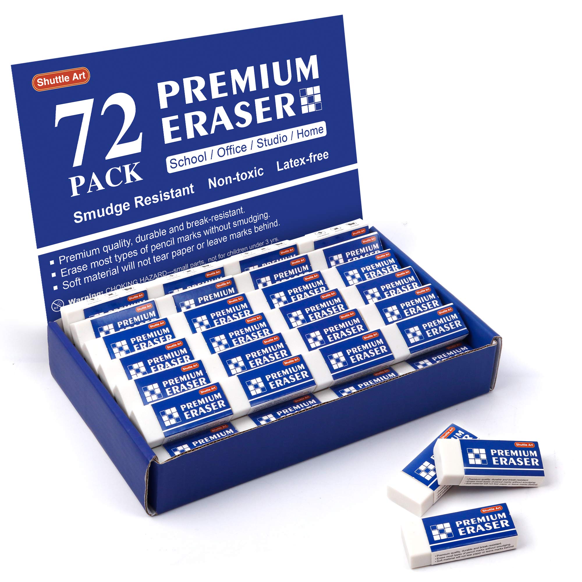 Erasers, 72 Pack Premium Erasers Bulk