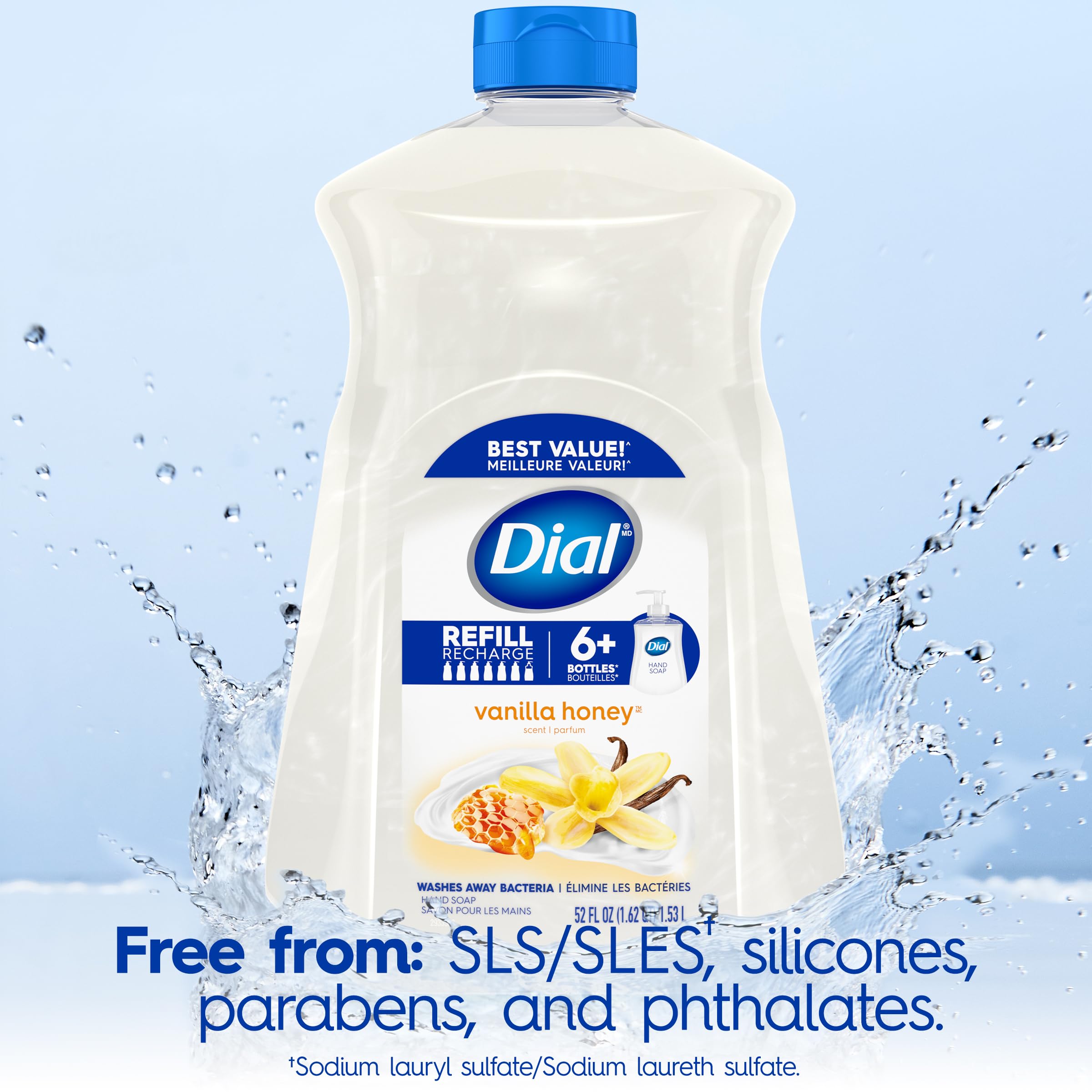 Dial Liquid Hand Soap Refill, 52 Fluid Oz (Pack of 3)