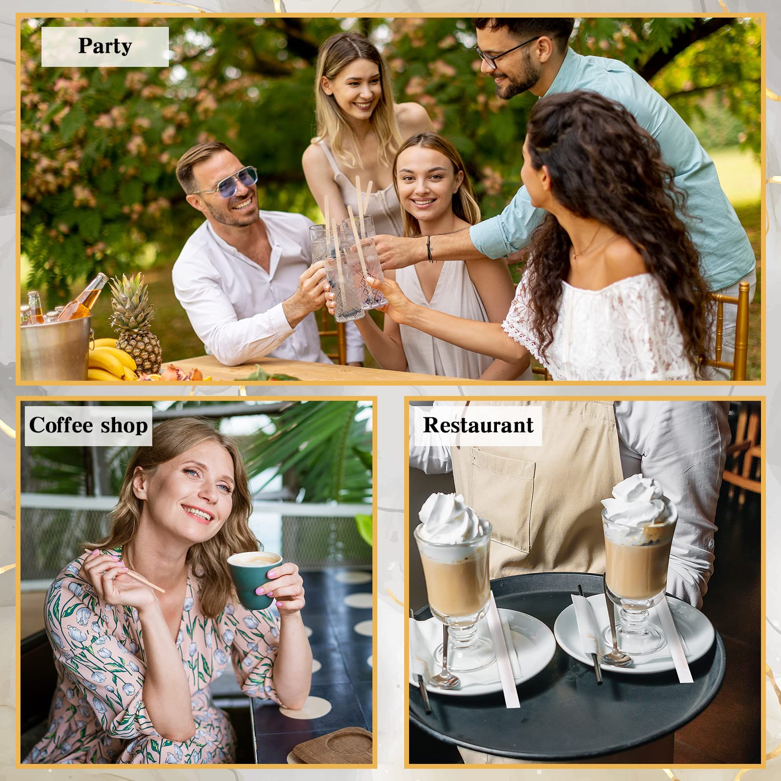 [2000 CT] Individually Wrapped Wooden Coffee Stirrers