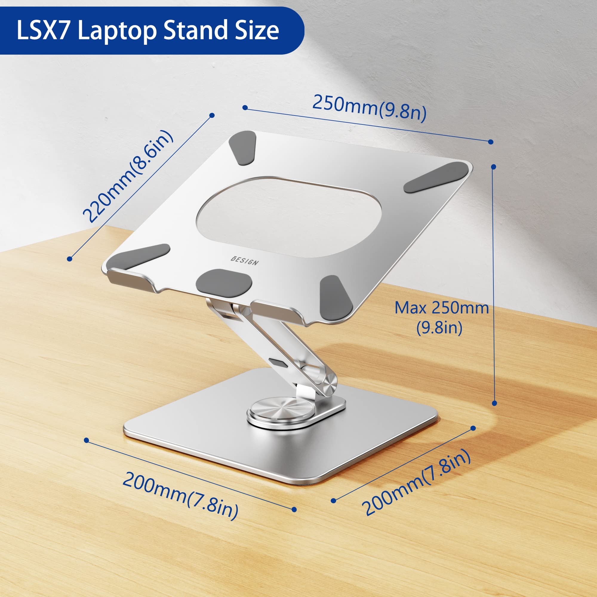 [1 PC] Ergonomic Adjustable Laptop Stand with 360° Rotating Base