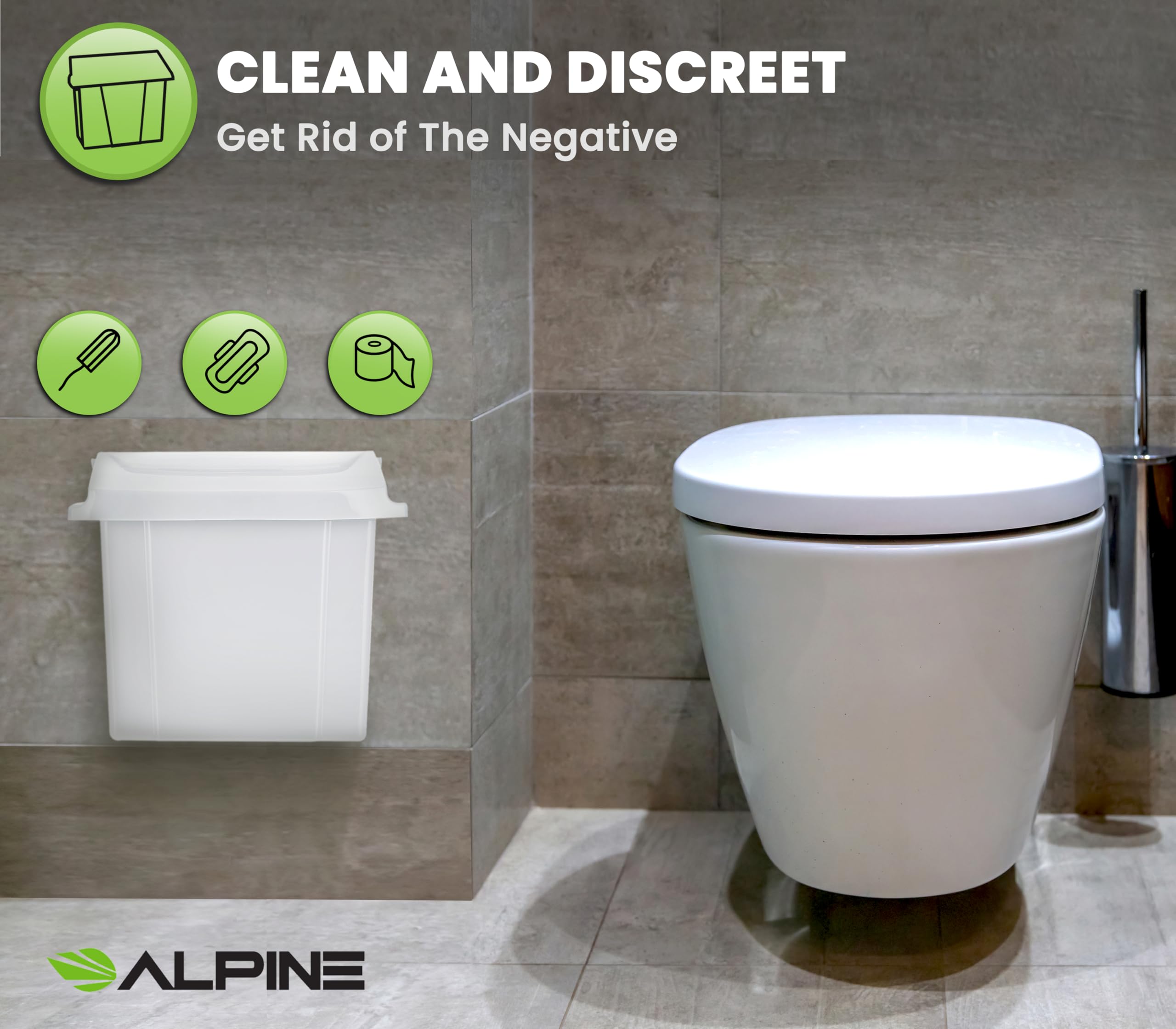 Sanitary Napkin Receptacle - Feminine Hygiene Disposal Container