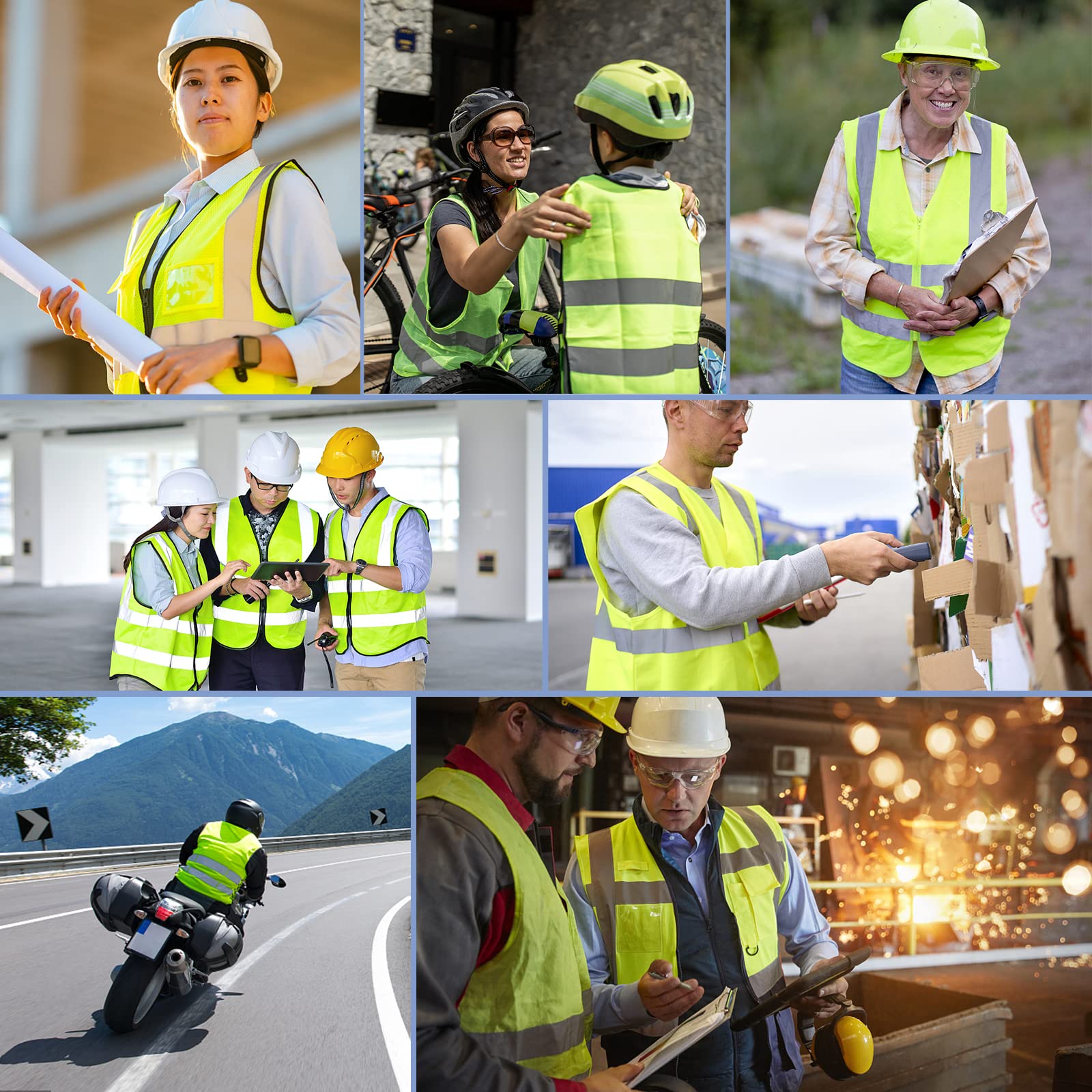 [2 Packs] Hi Vis Reflective Safety Vest with Pockets, Medium to XX Large