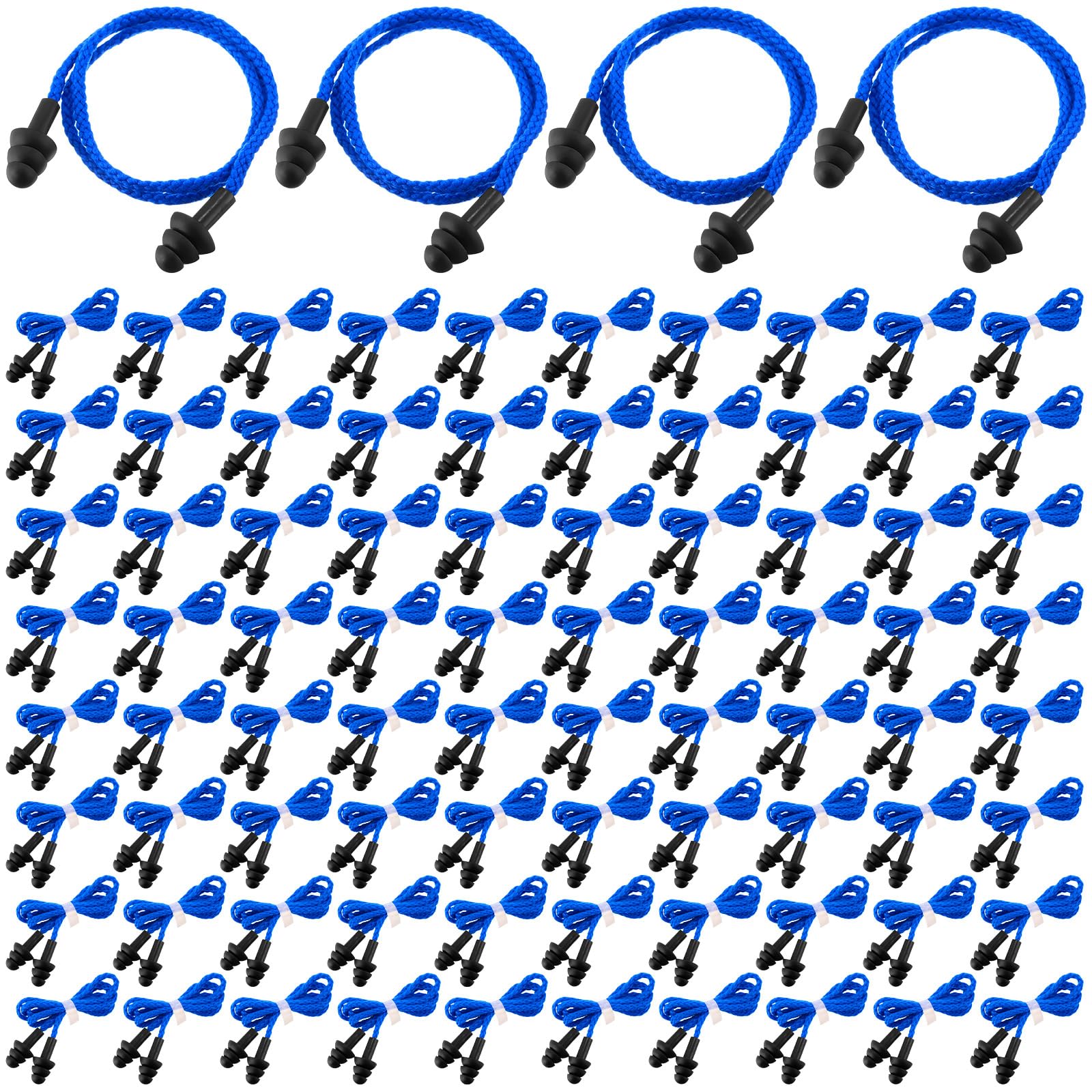 [200 Pairs] Corded Ear Plugs Individually Wrapped, Reusable