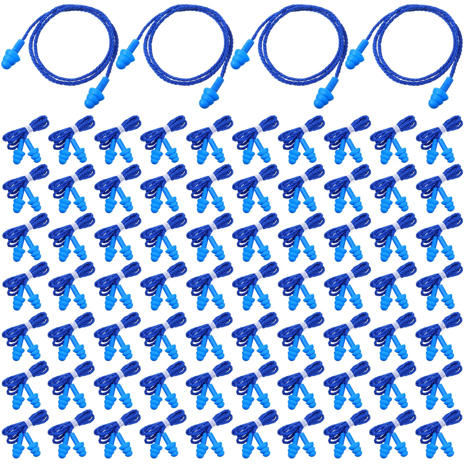 [200 Pairs] Corded Ear Plugs Individually Wrapped, Reusable