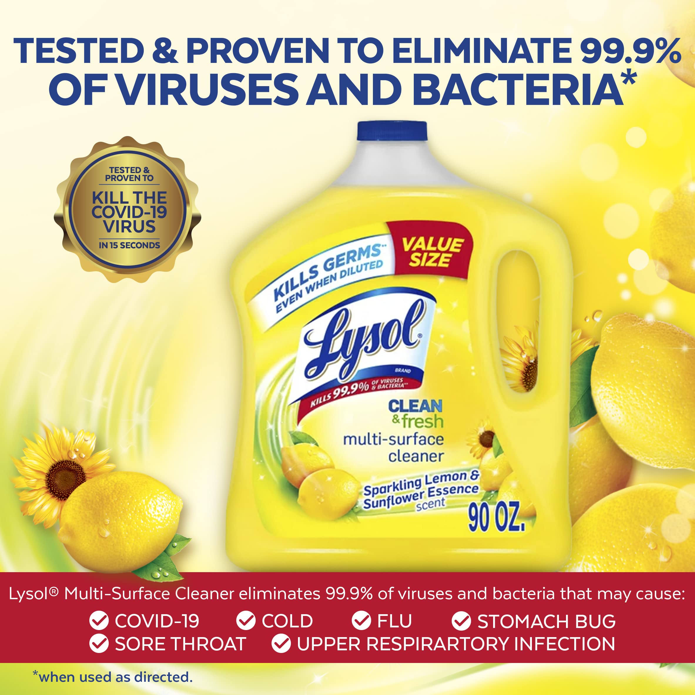 Lysol Multi-Surface Cleaner, Sparkling Lemon and Sunflower Essence