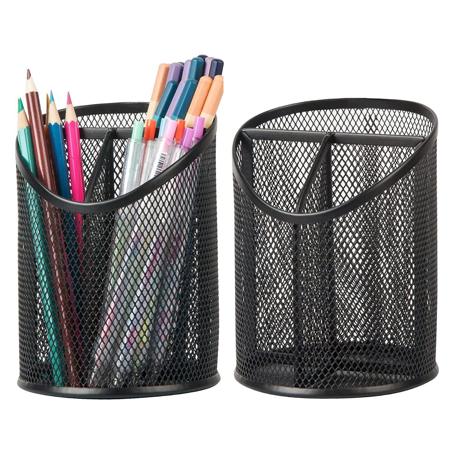 Delifox 2 Pack Pen Holder Pen Organizer, 3 Compartments