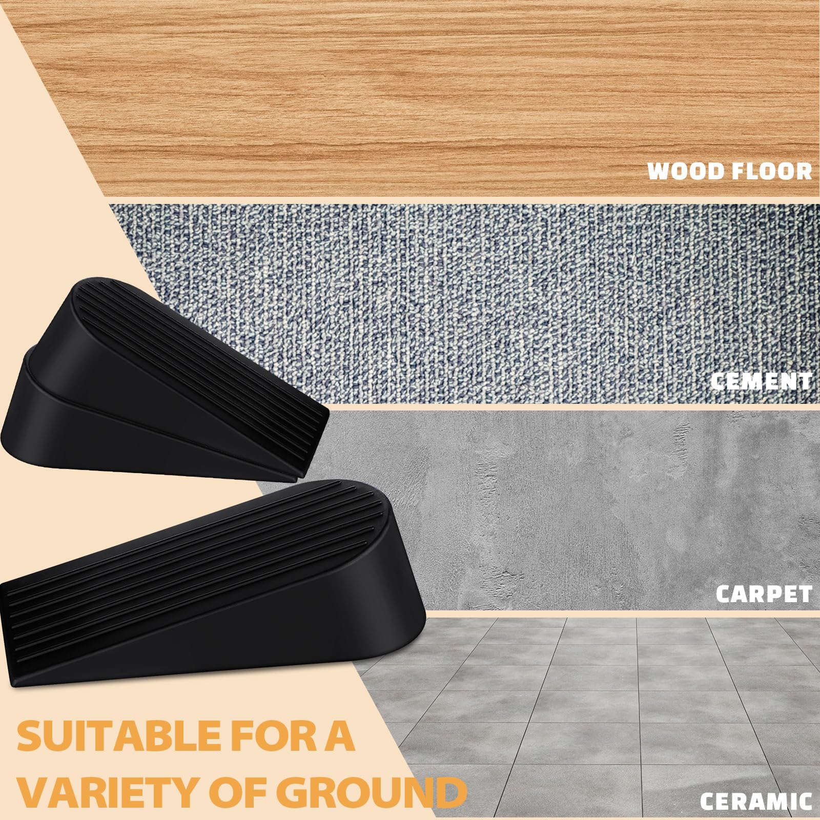 [4/6/8/16 Pack] Large Door Stoppers Heavy Duty Rubber Door Stop