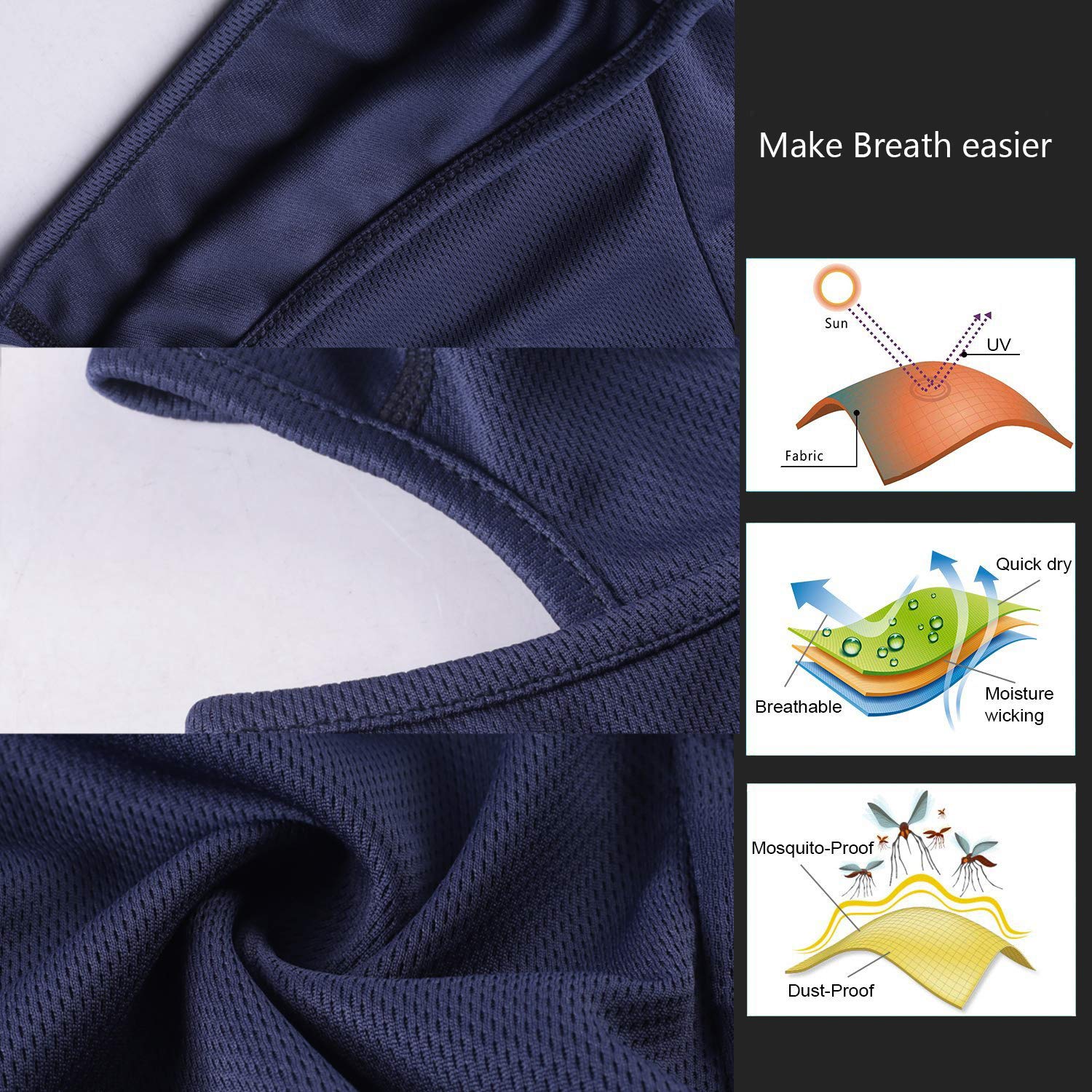 [1 PC] Face Mask Adjustable Windproof UV Protection Hood