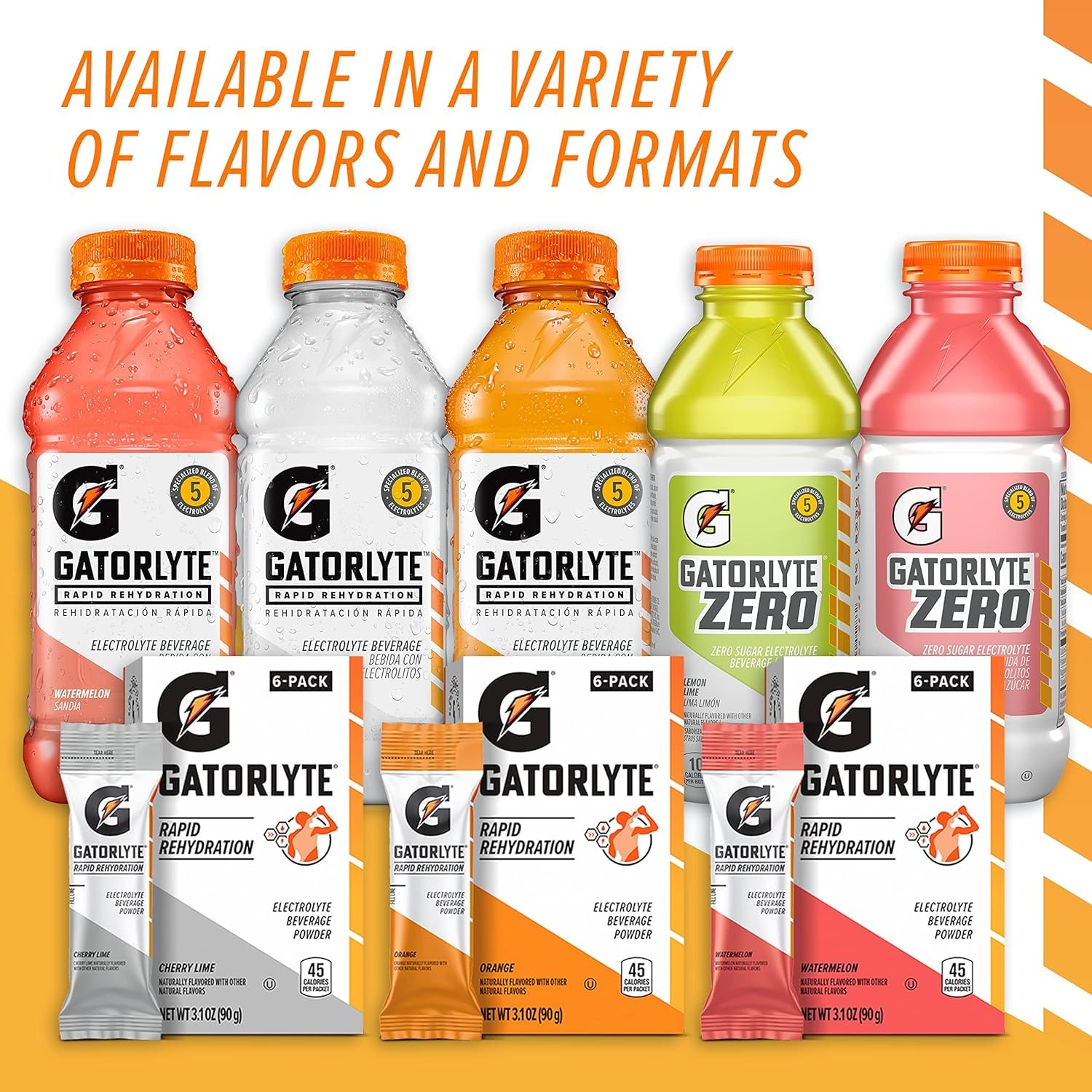 [12 Bottles] Gatorlyte Zero, Fruit Punch, Zero Sugar Hydration, 20 Fl Oz