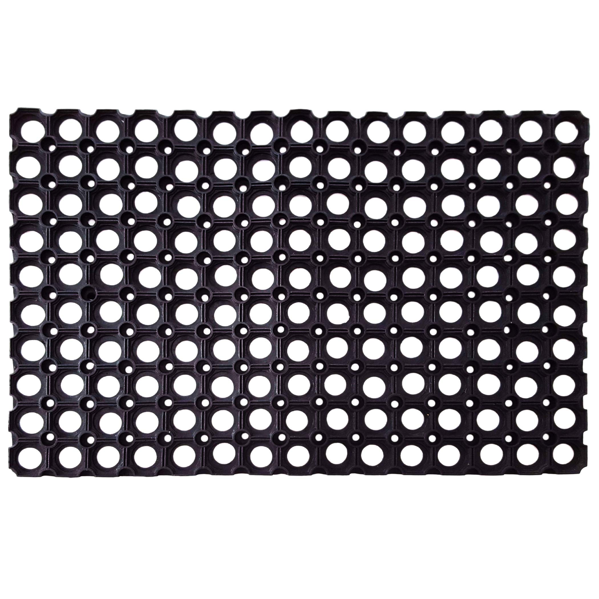 [1/2/12 Mat] Interlocking Rubber Drainage Floor Mat - Anti-Fatigue - 24 x 16 inches