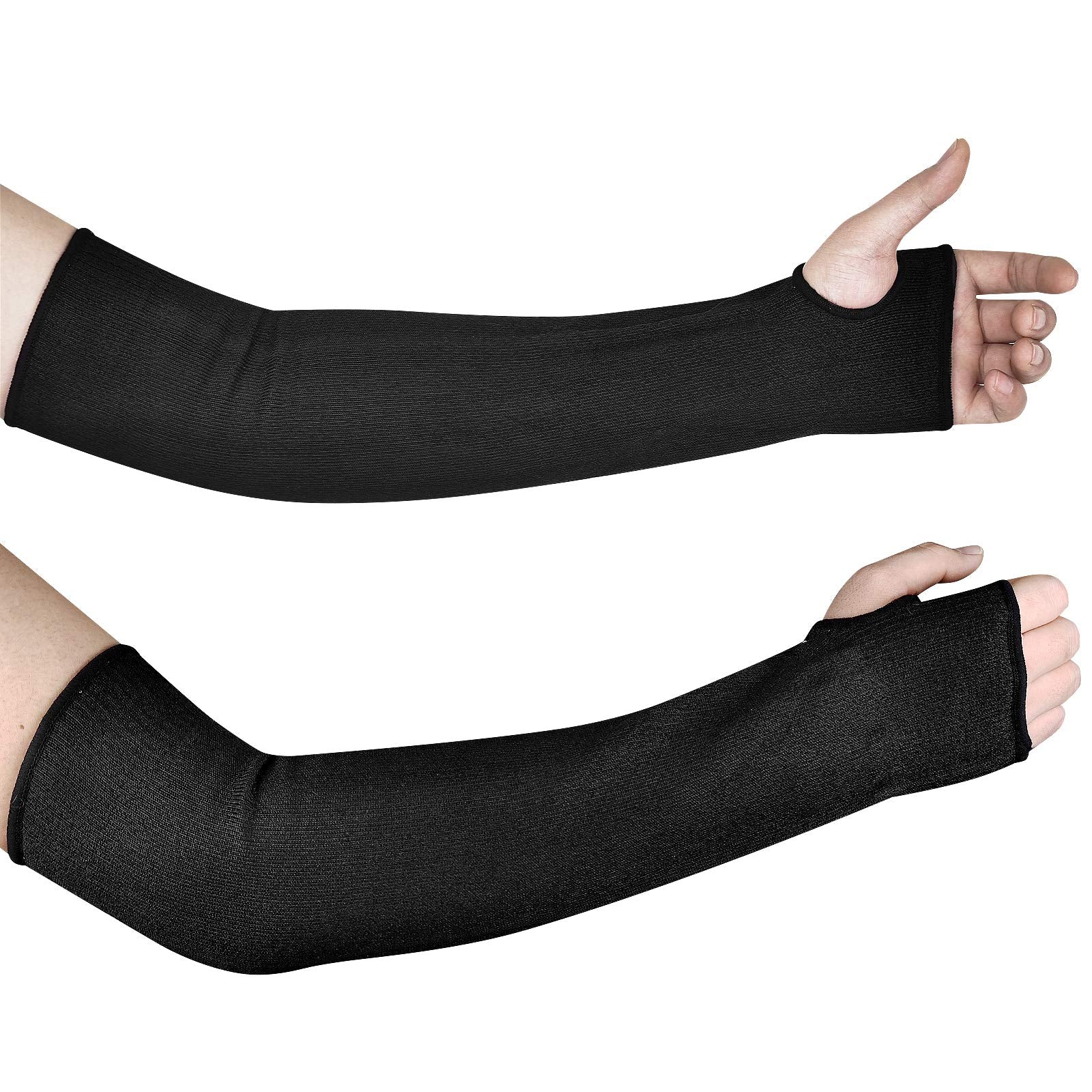[1 Pair / 2 Pairs] Cut Resistant Sleeves, Level 5 Arm Protection Sleeves with Thumb Hole