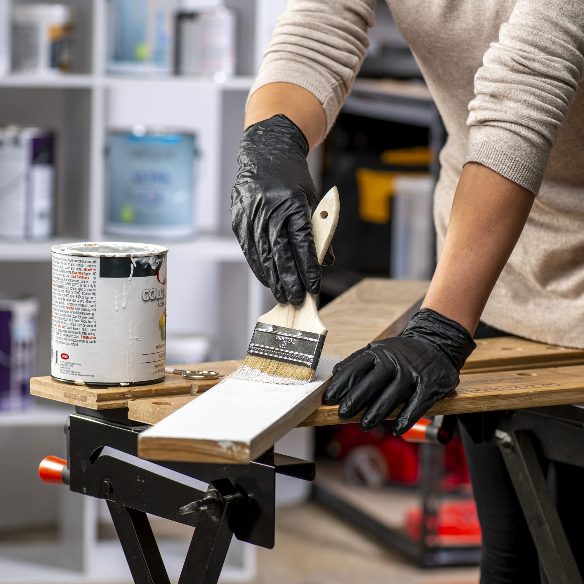 [100 / 200 PCS] Black Nitrile Disposable Gloves, 6 Mil Heavy Duty