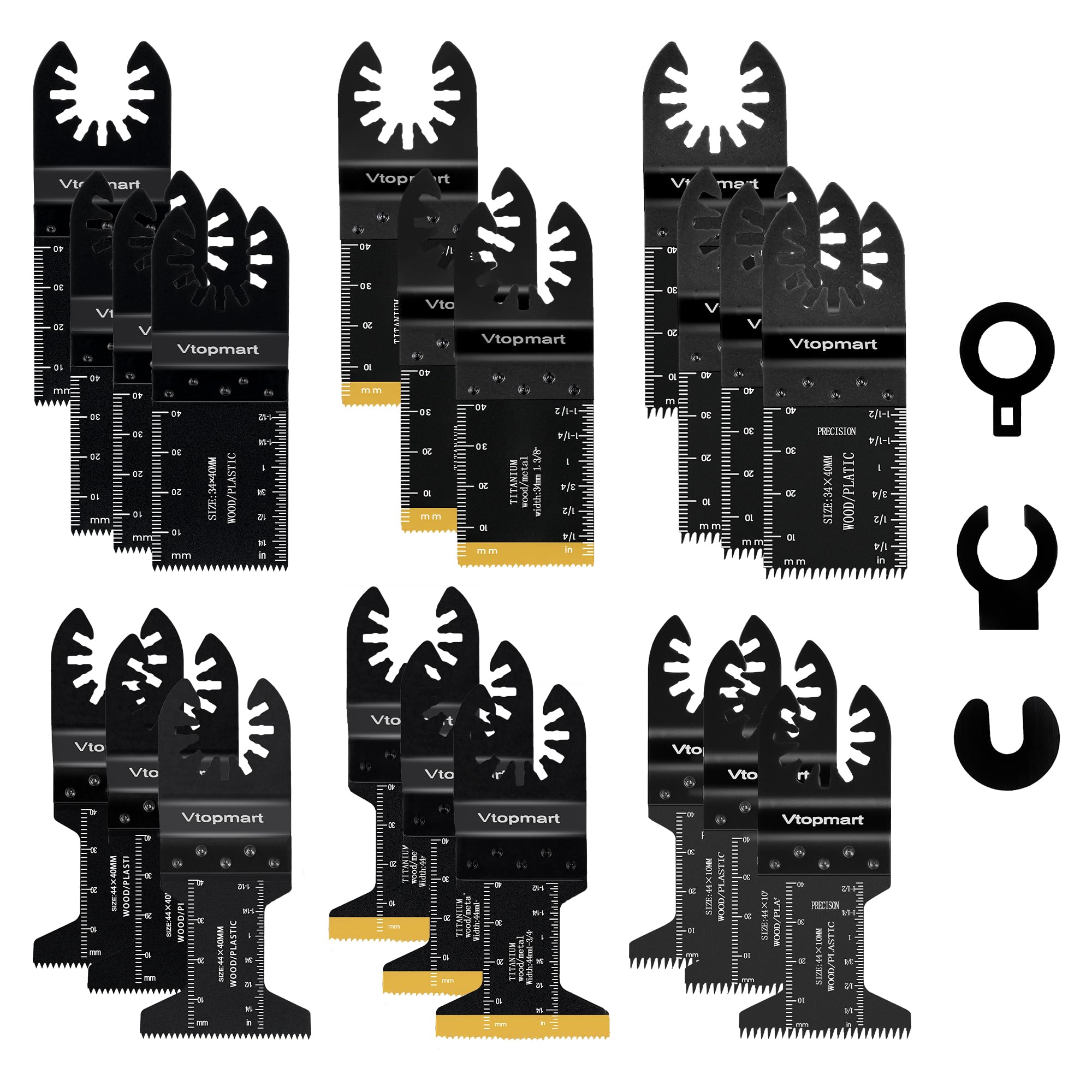 20 Metal Wood Oscillating Multitool Quick Release Saw Blades