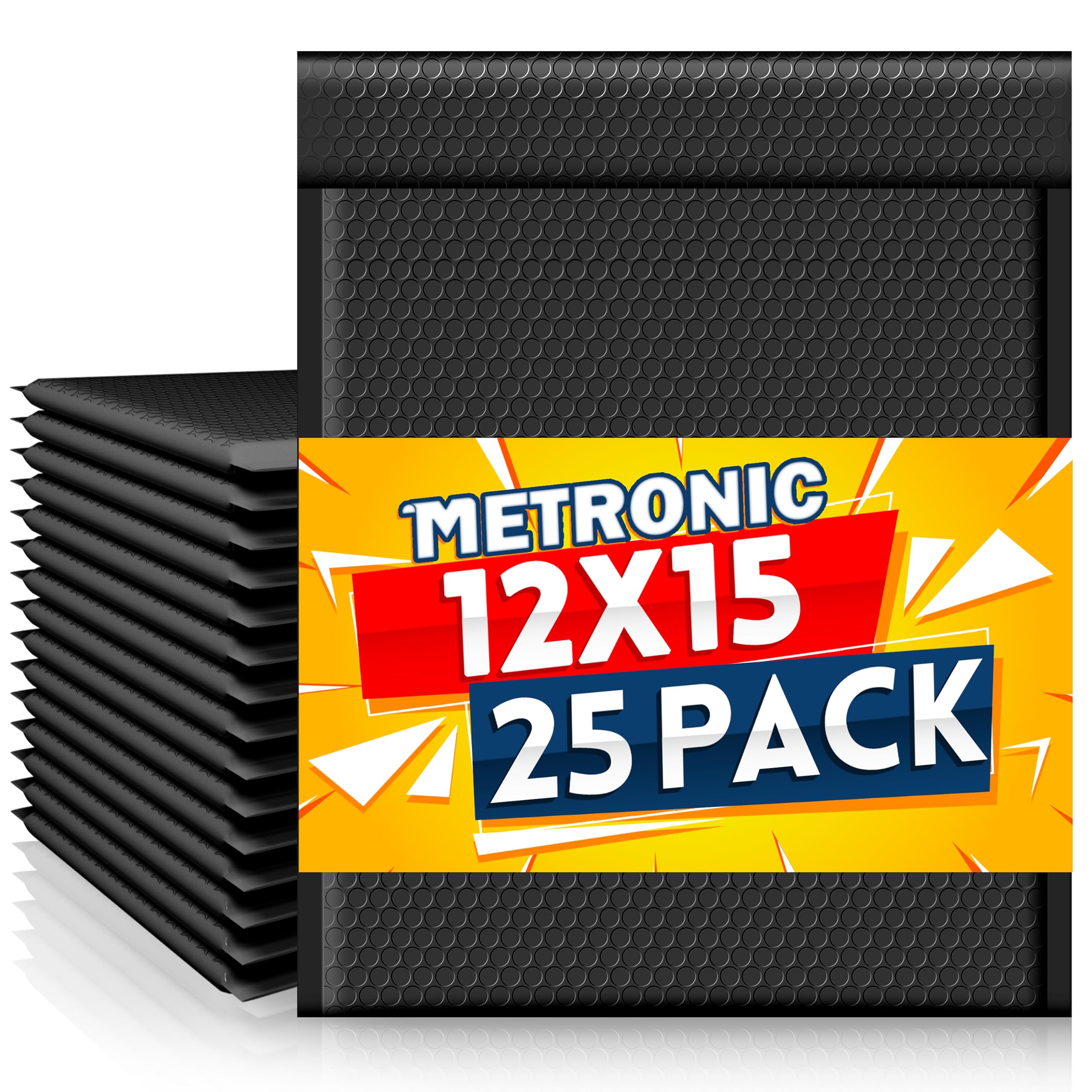 [25 Pack] Metronic Bubble Mailer 10x13" / 12x15"