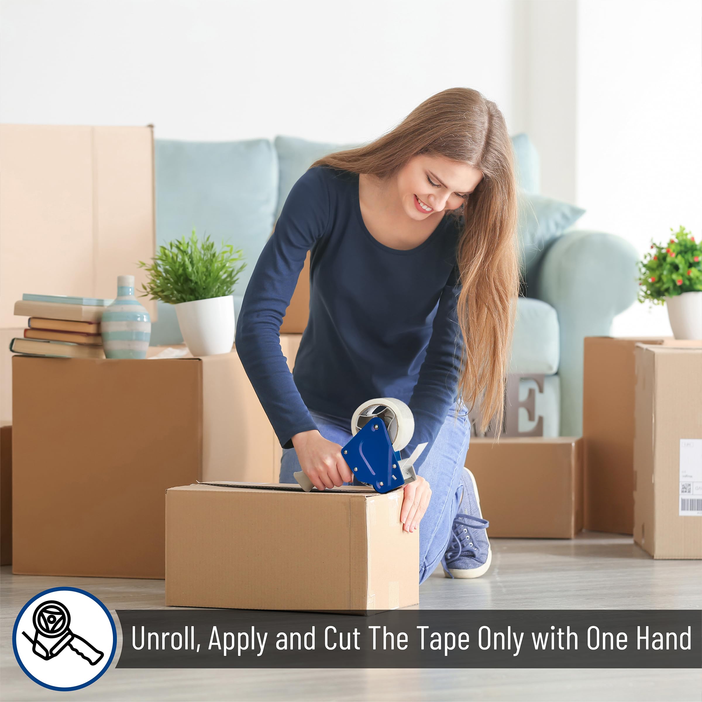 Packing Tape Dispenser Gun, Tape Gun with a 2 Inch Roll of Tape