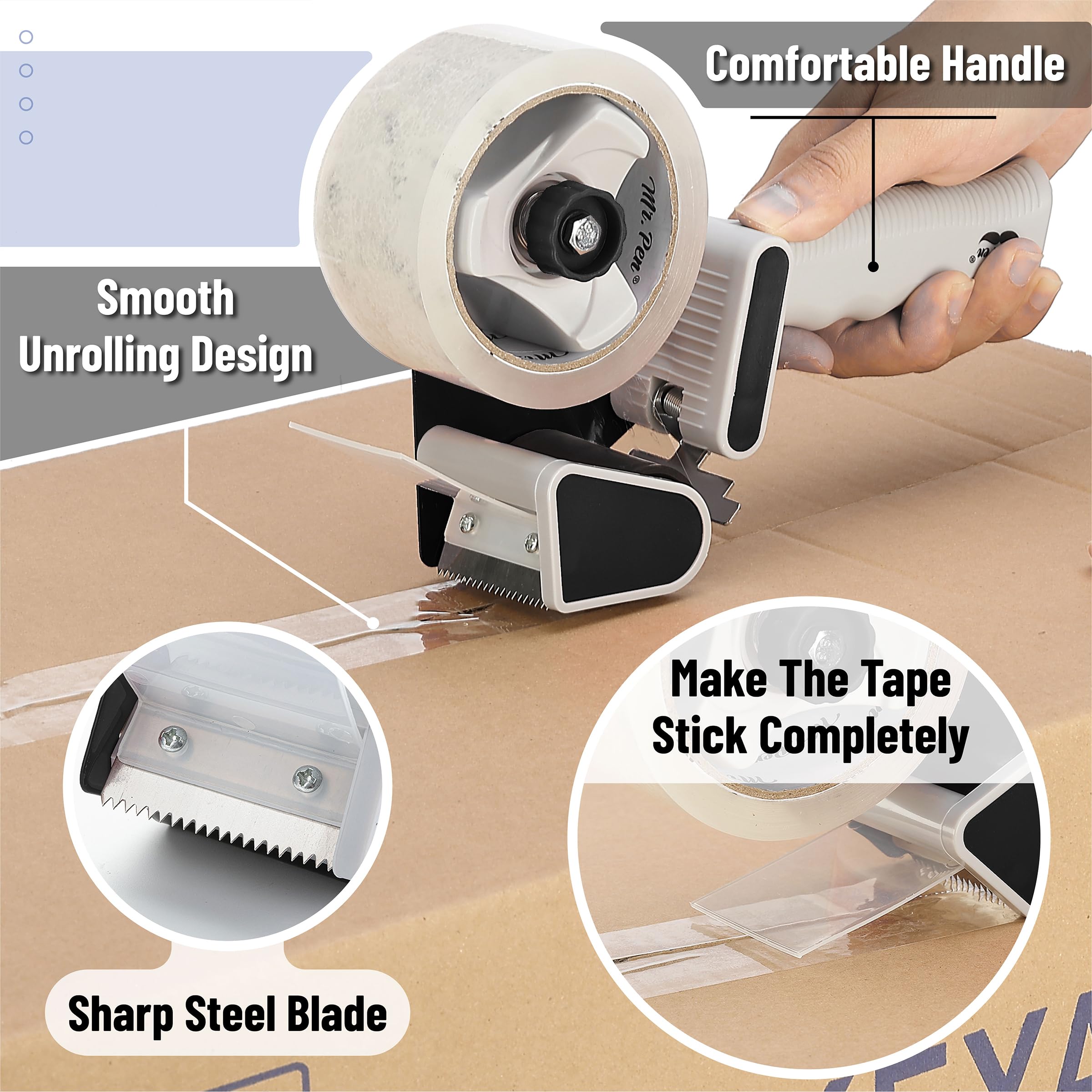 Packing Tape Dispenser Gun, Tape Gun with a 2 Inch Roll of Tape