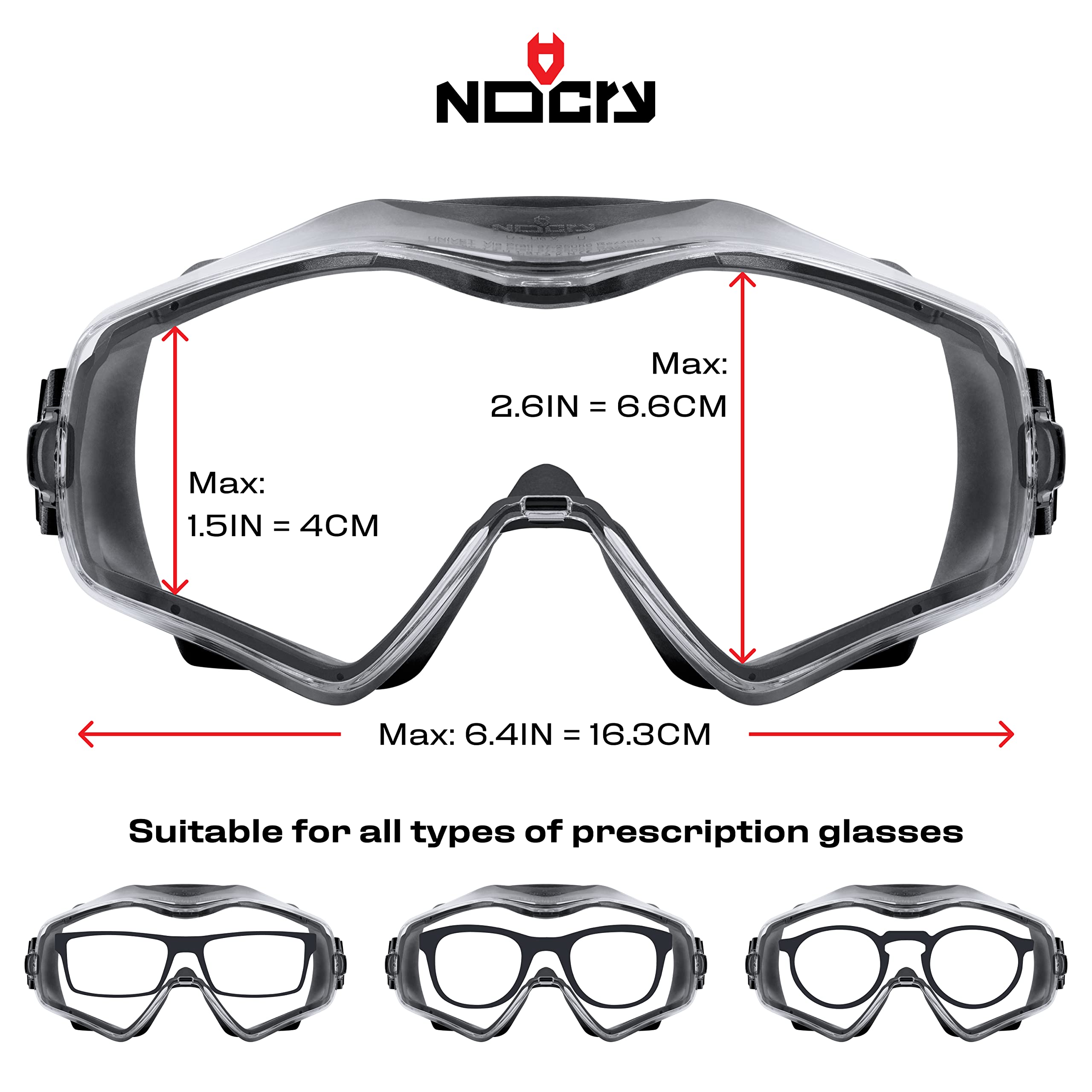 [1 PC] Safety Goggles Over Glasses with Extreme Impact Resistance