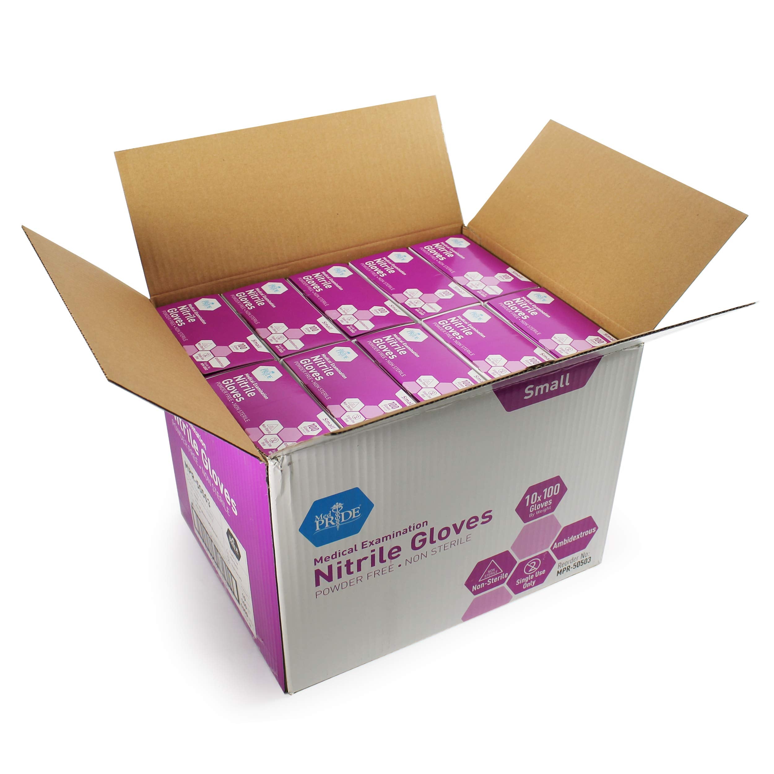 [100 / 1000 PCS] MedPride Powder-Free Nitrile Exam Gloves
