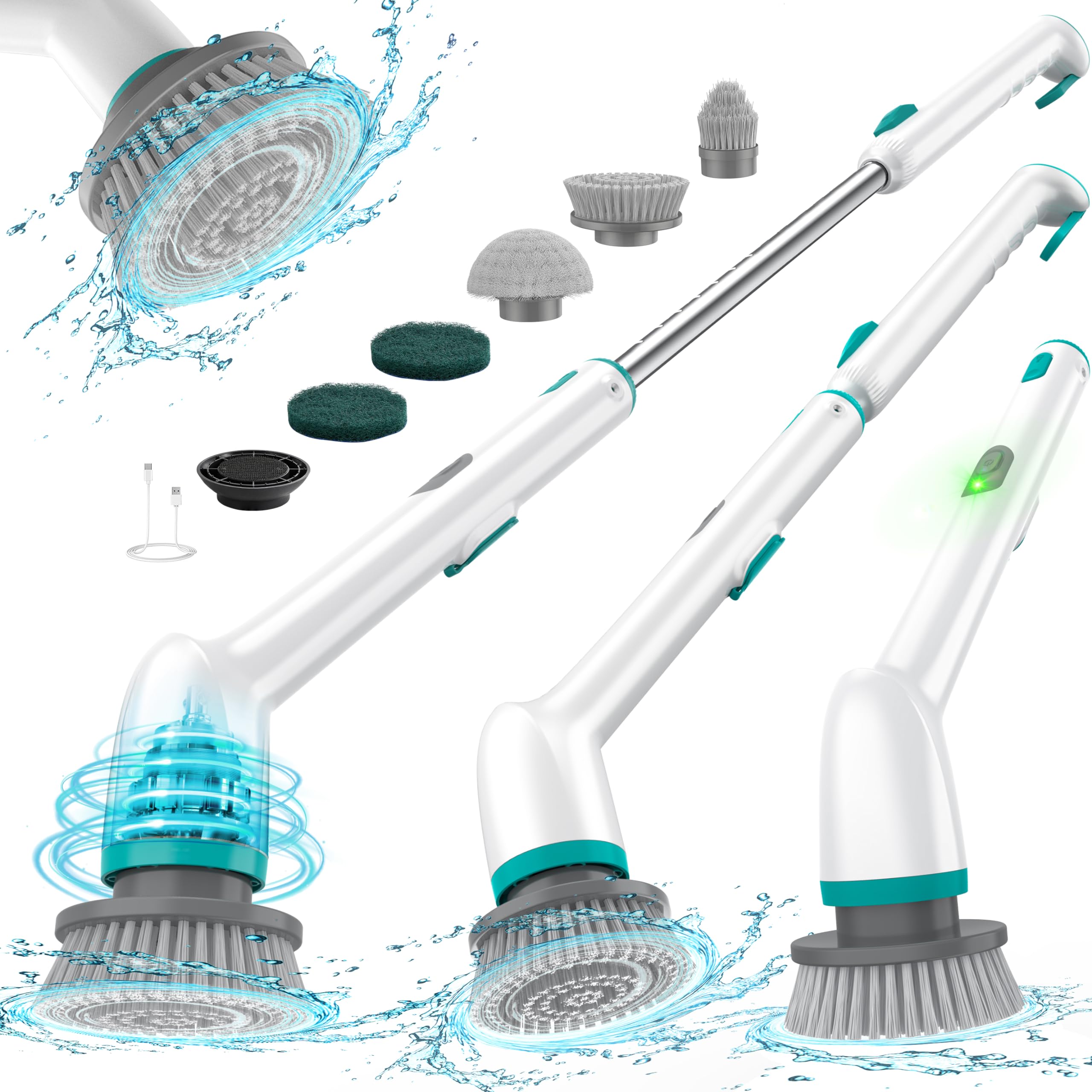 Electric Spin Scrubber, IPX7 Waterproof Bathroom Cleaner Brush