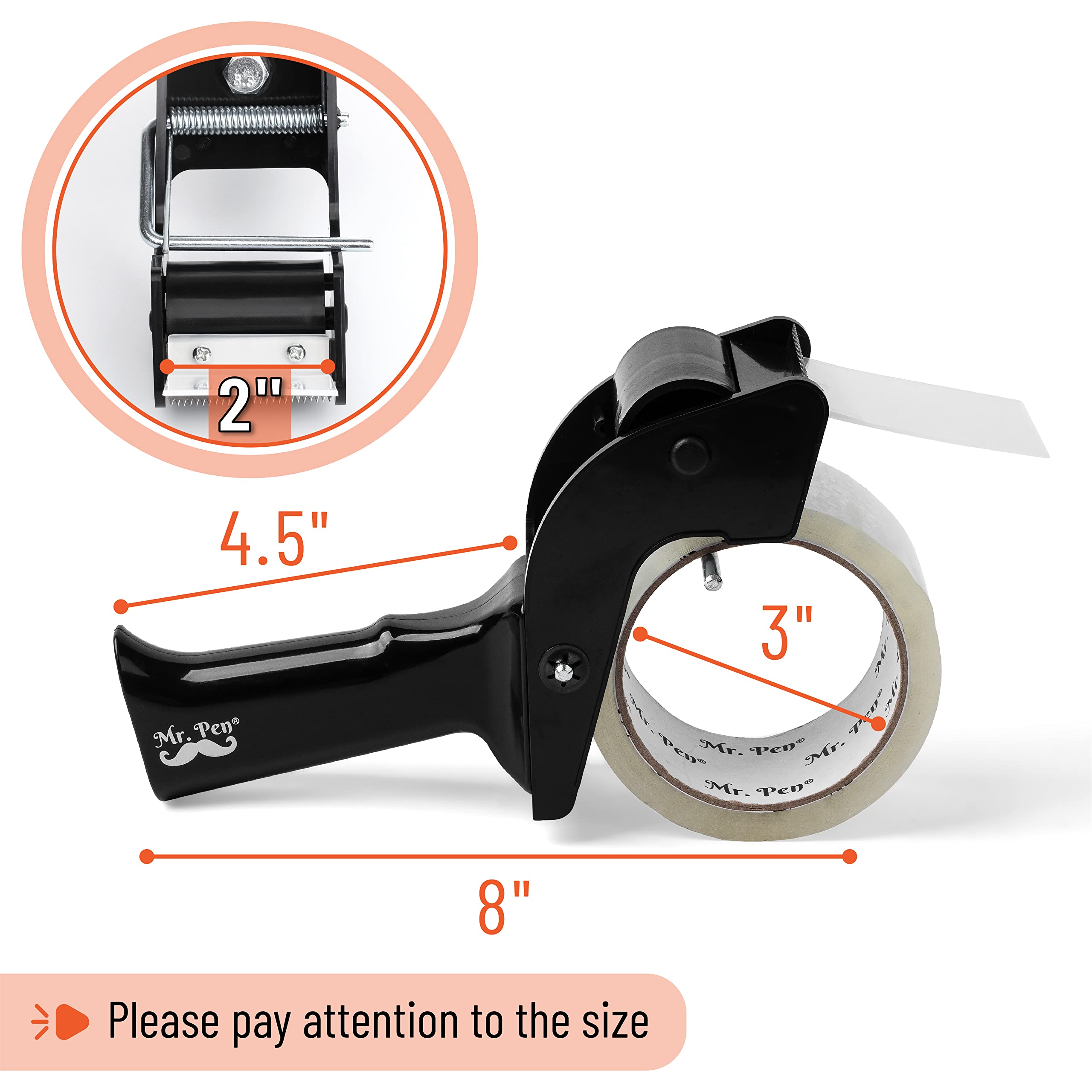 Packing Tape Dispenser Gun, Tape Gun with a 2 Inch Roll of Tape