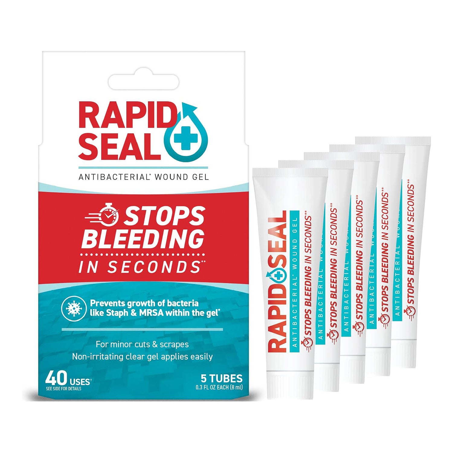 Rapid-Seal Wound Gel (1 OR 2 OR 5 Tubes) | Stops Bleeding in Seconds, Ideal for Cuts, Scrapes and Razor Nicks