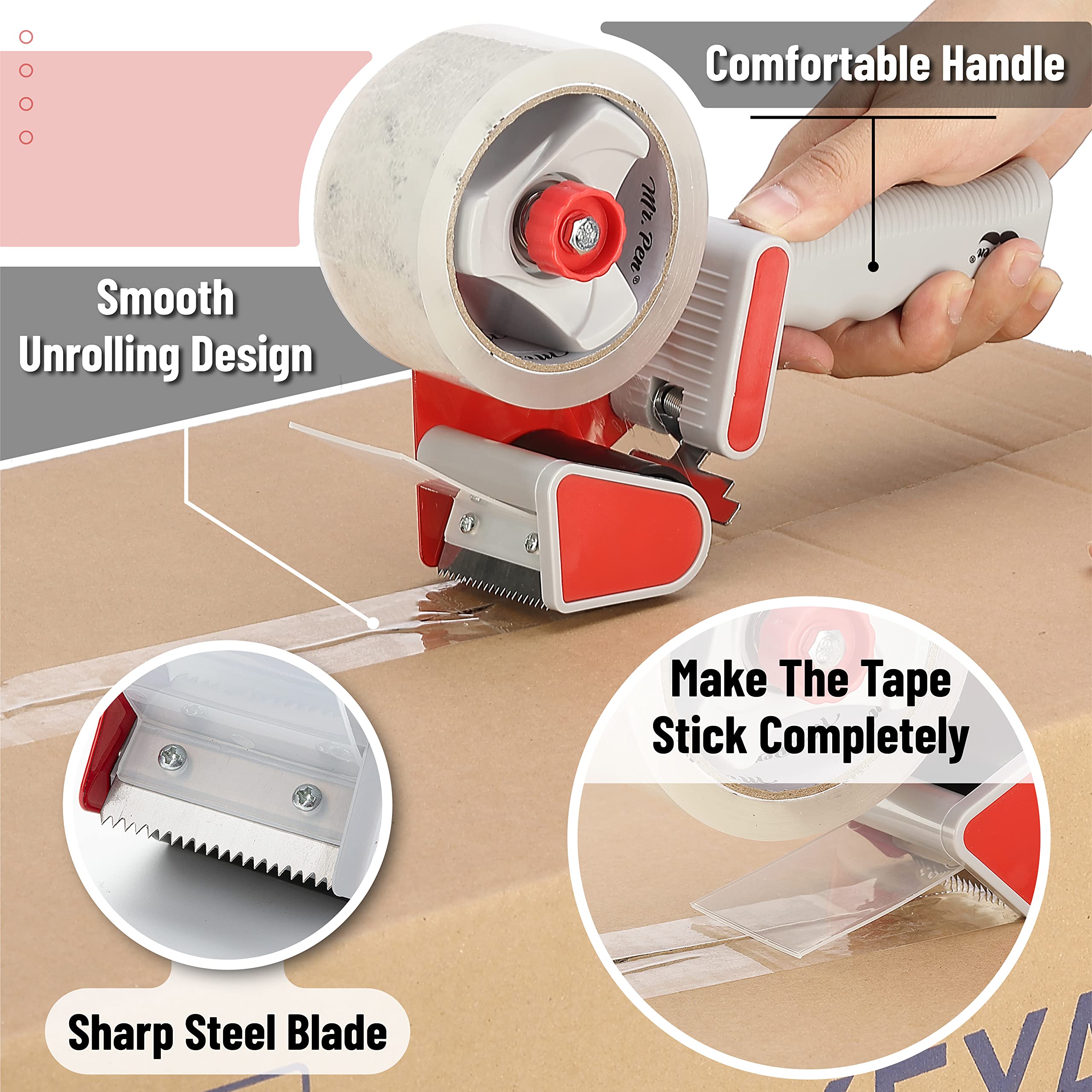 Packing Tape Dispenser Gun, Tape Gun with a 2 Inch Roll of Tape