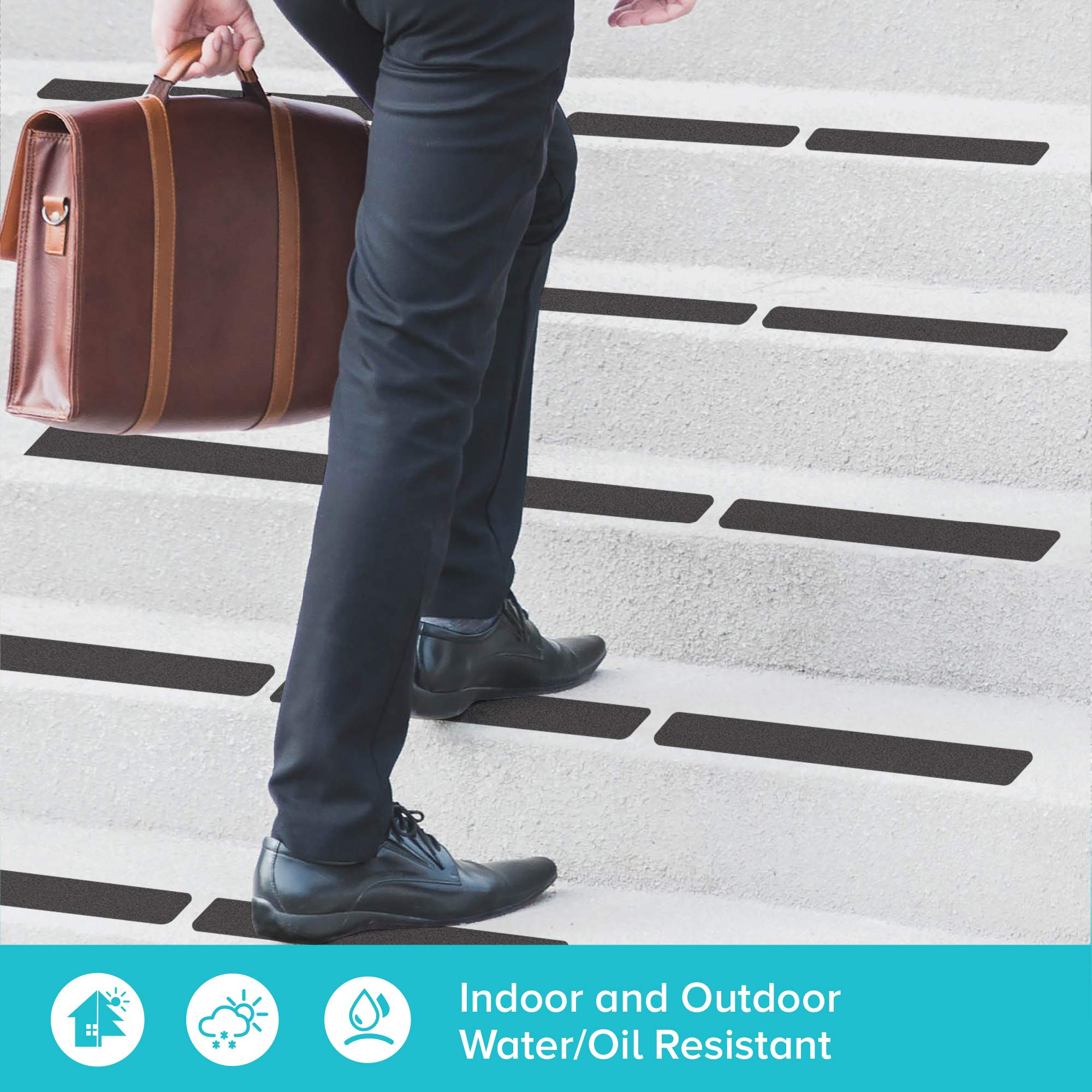 [12 Packs] Anti Slip Traction Treads Black, 2" X 12", Best Grip Tape, 80 Grit