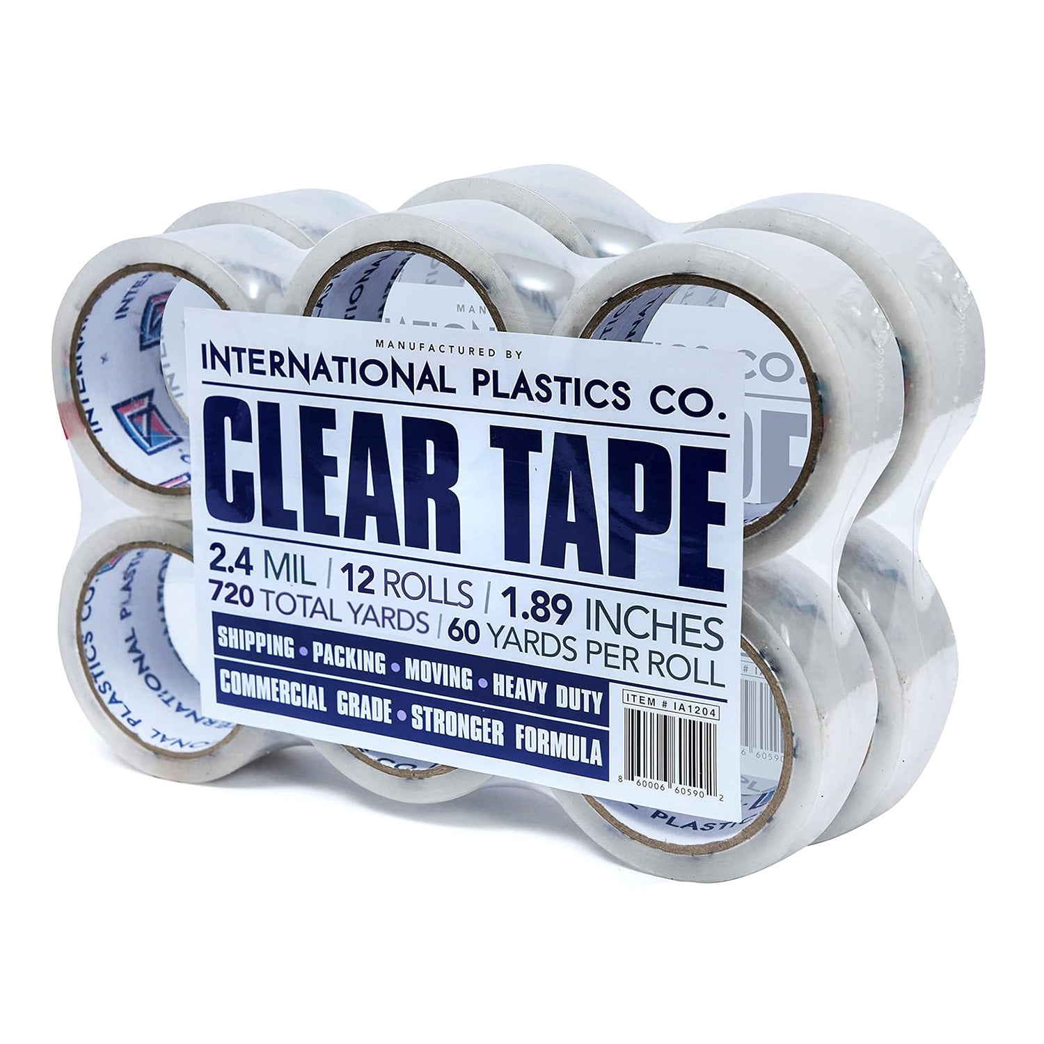 Heavy Duty Packing Tape Refill, 1.88 Inch x 60 Yards, 6 & 12 Rolls, 3" Core