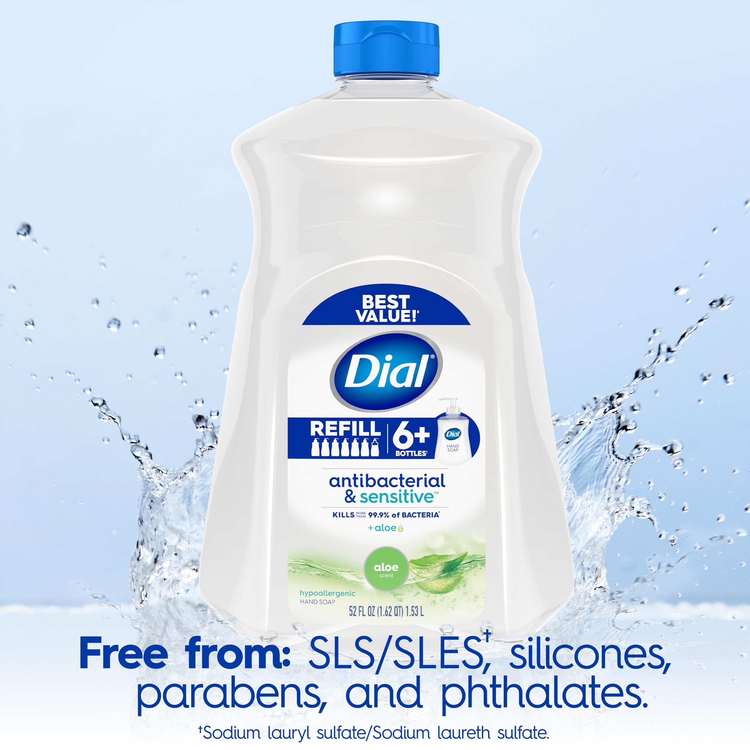 Dial Liquid Hand Soap Refill, 52 Fluid Oz (Pack of 3)