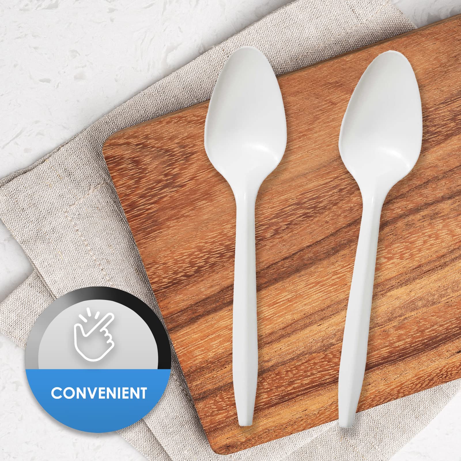 [400 PCS] Medium-Weight Disposable Plastic Teaspoons