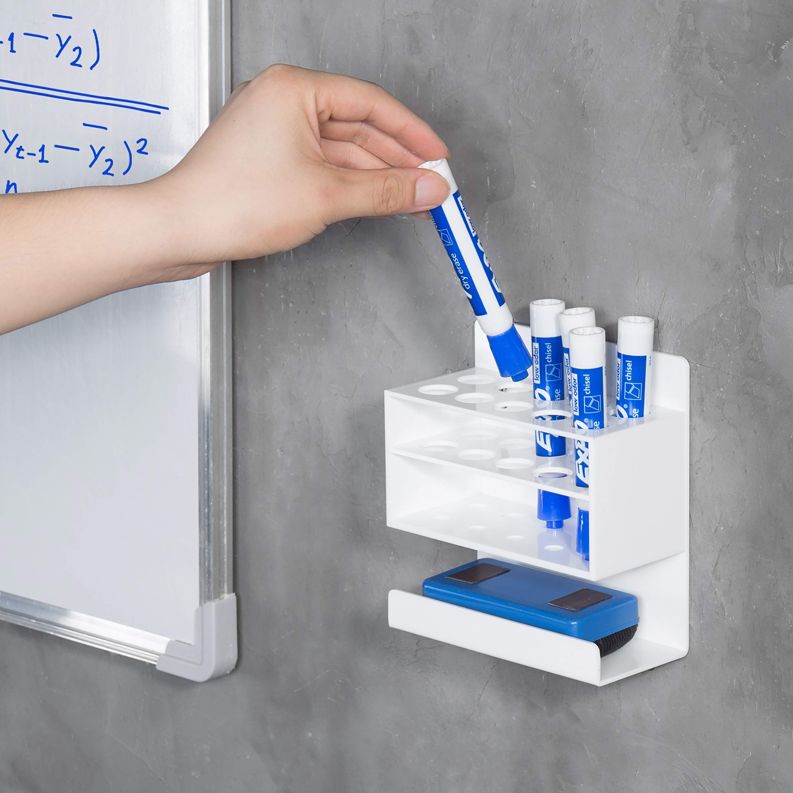 [1 / 2 Pack] Wall Mounted Dry Erase Whiteboard Marker Holder Stand