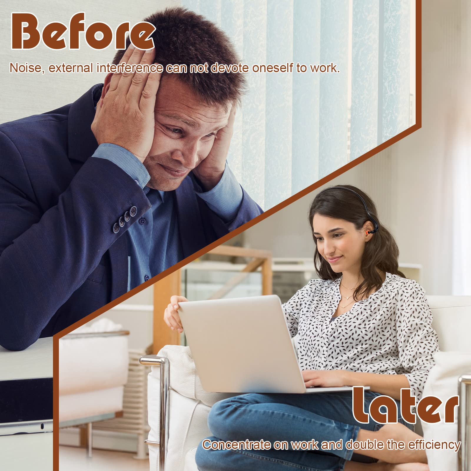 [24 PCS] Silicone Ear Plugs, Reusable/Washable